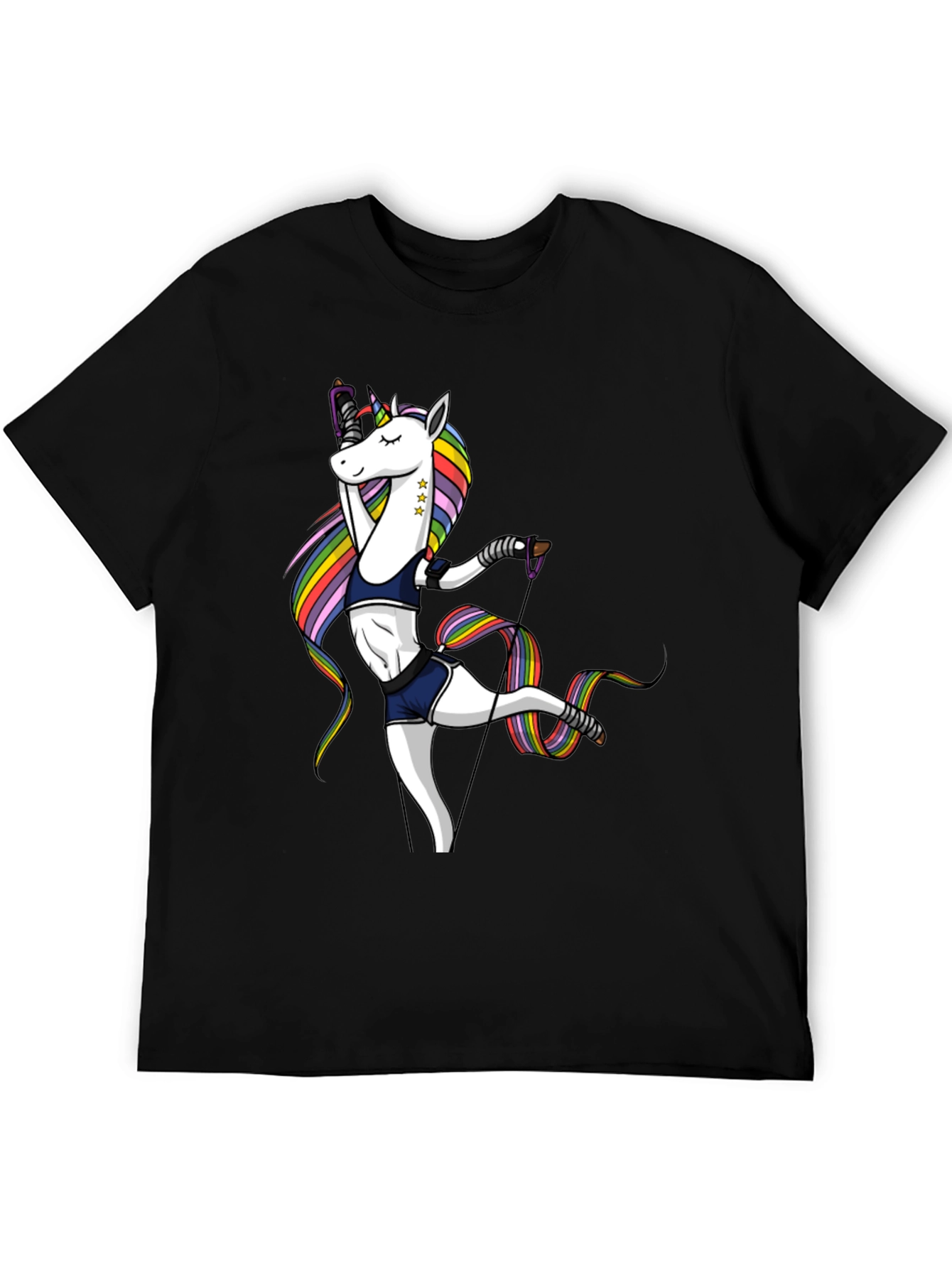 Unicorn Gymnast Black T-Shirt