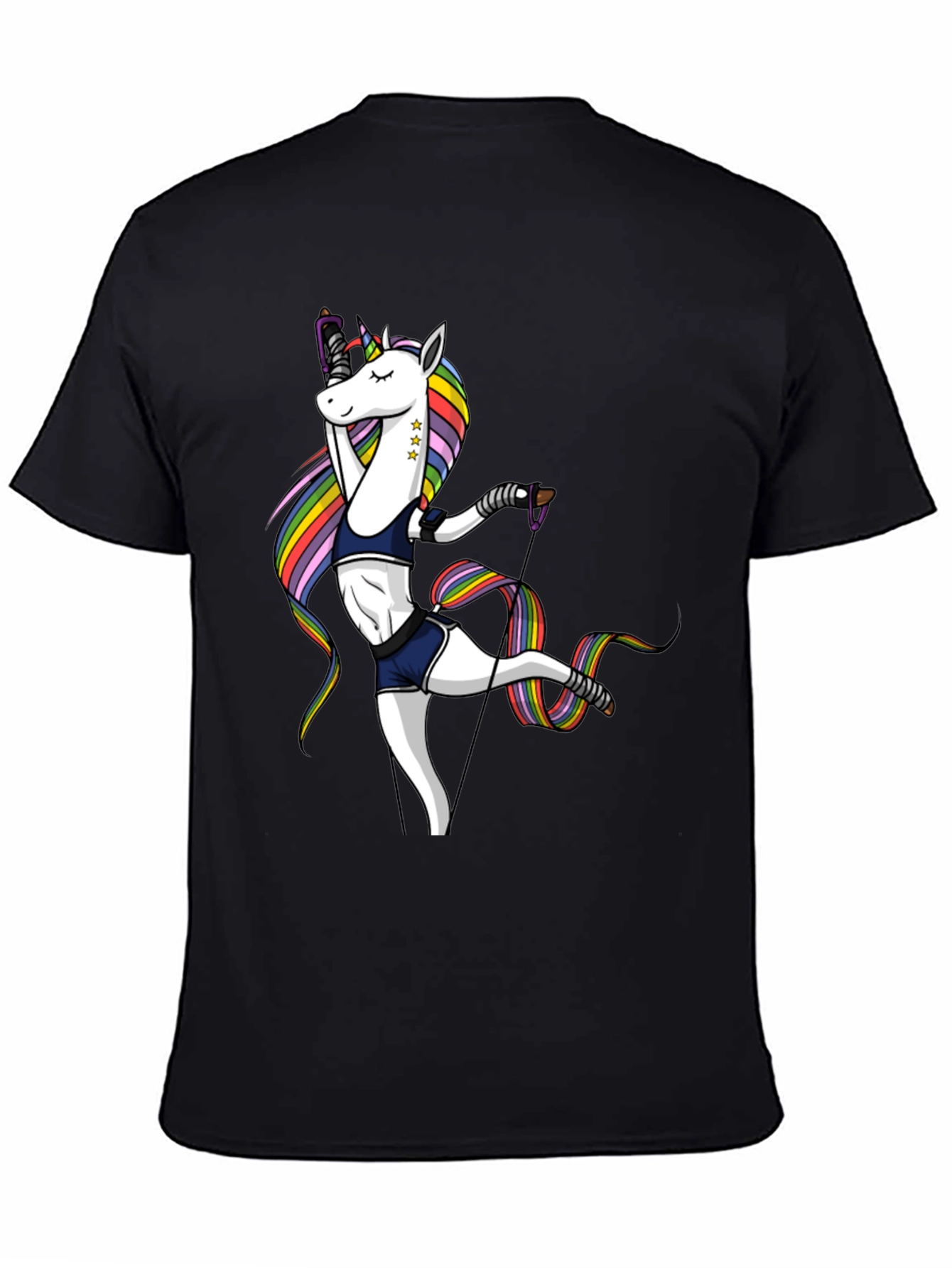 Unicorn Gymnast Black T-Shirt