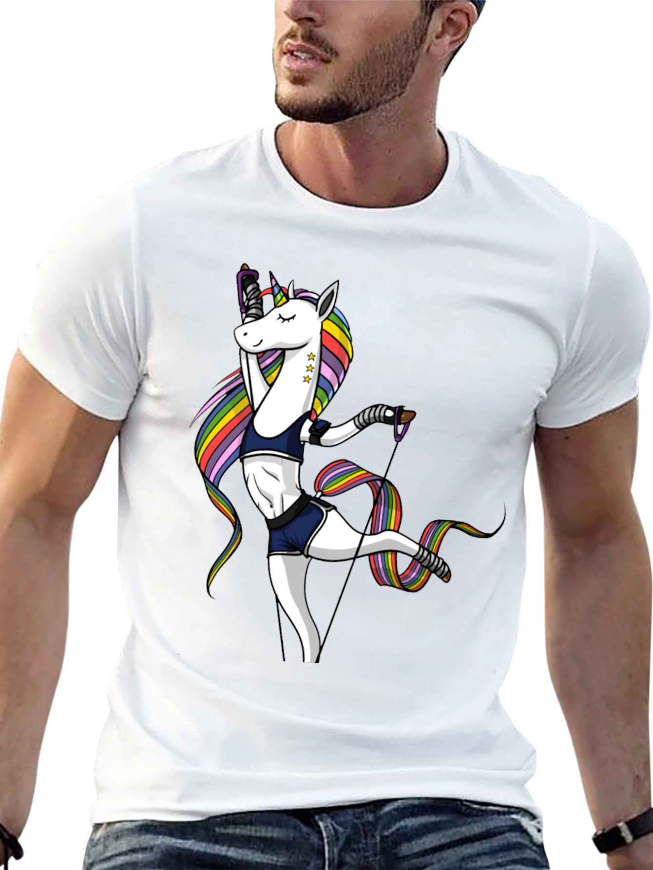 Unicorn Gymnast Black T-Shirt