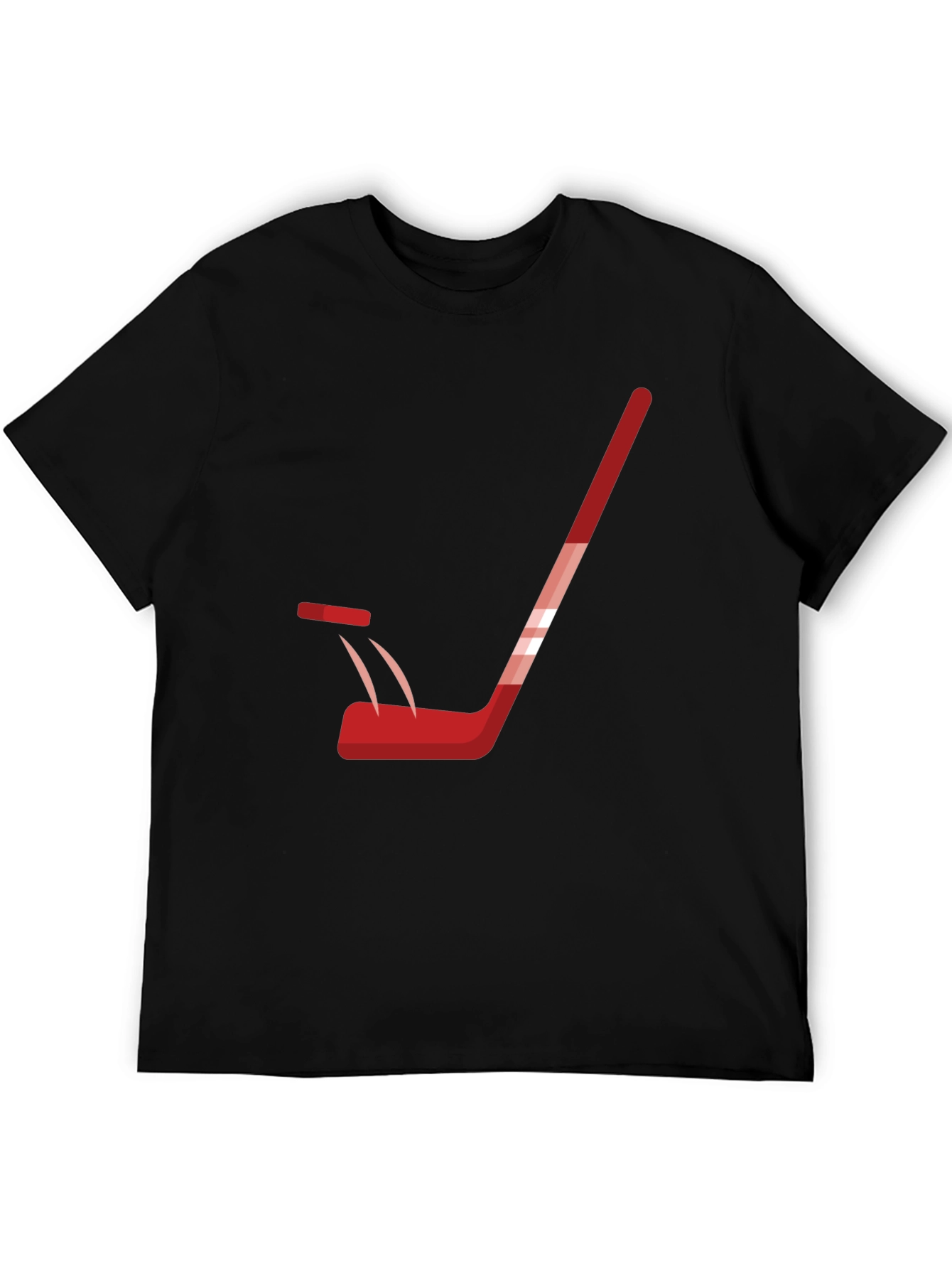 Hockey Stick Graphic Tee - Black Cotton T-Shirt