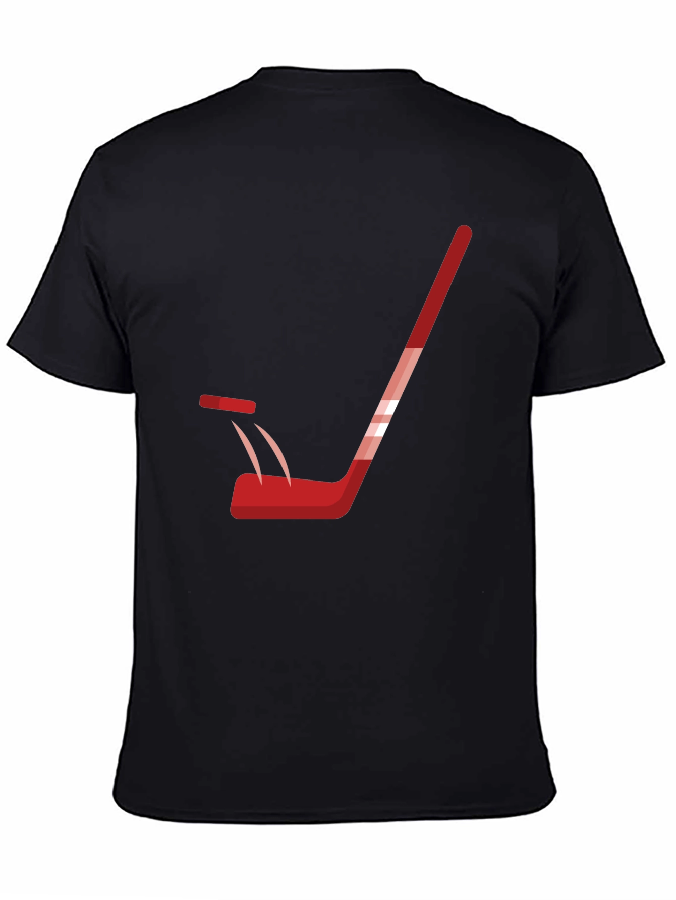 Hockey Stick Graphic Tee - Black Cotton T-Shirt