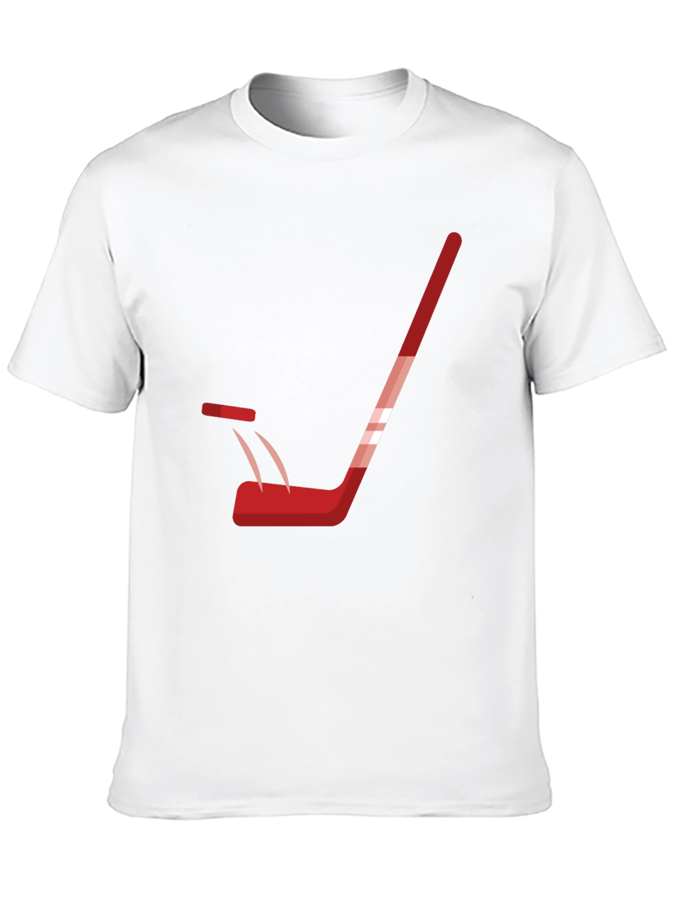 Hockey Stick Graphic Tee - Black Cotton T-Shirt