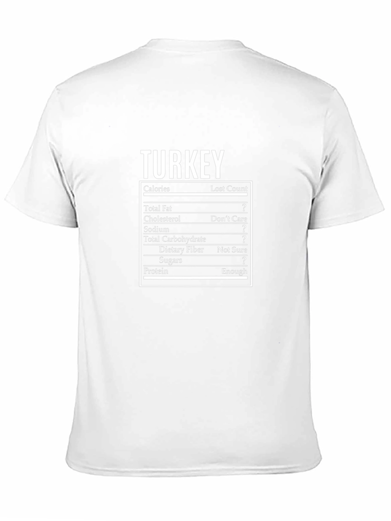 Turkey Nutrition Facts T-Shirt - Funny Thanksgiving Tee
