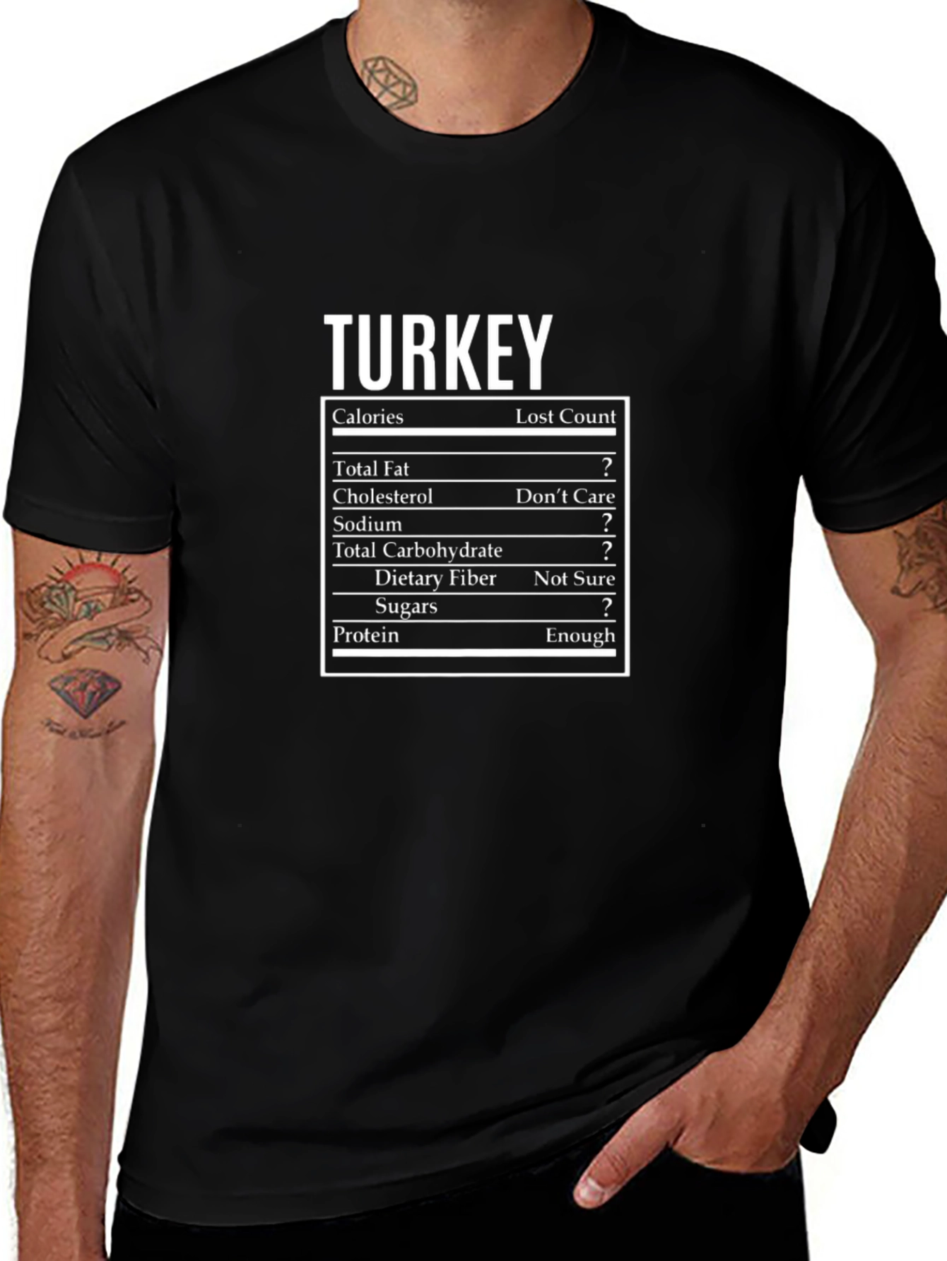 Turkey Nutrition Facts T-Shirt - Funny Thanksgiving Tee