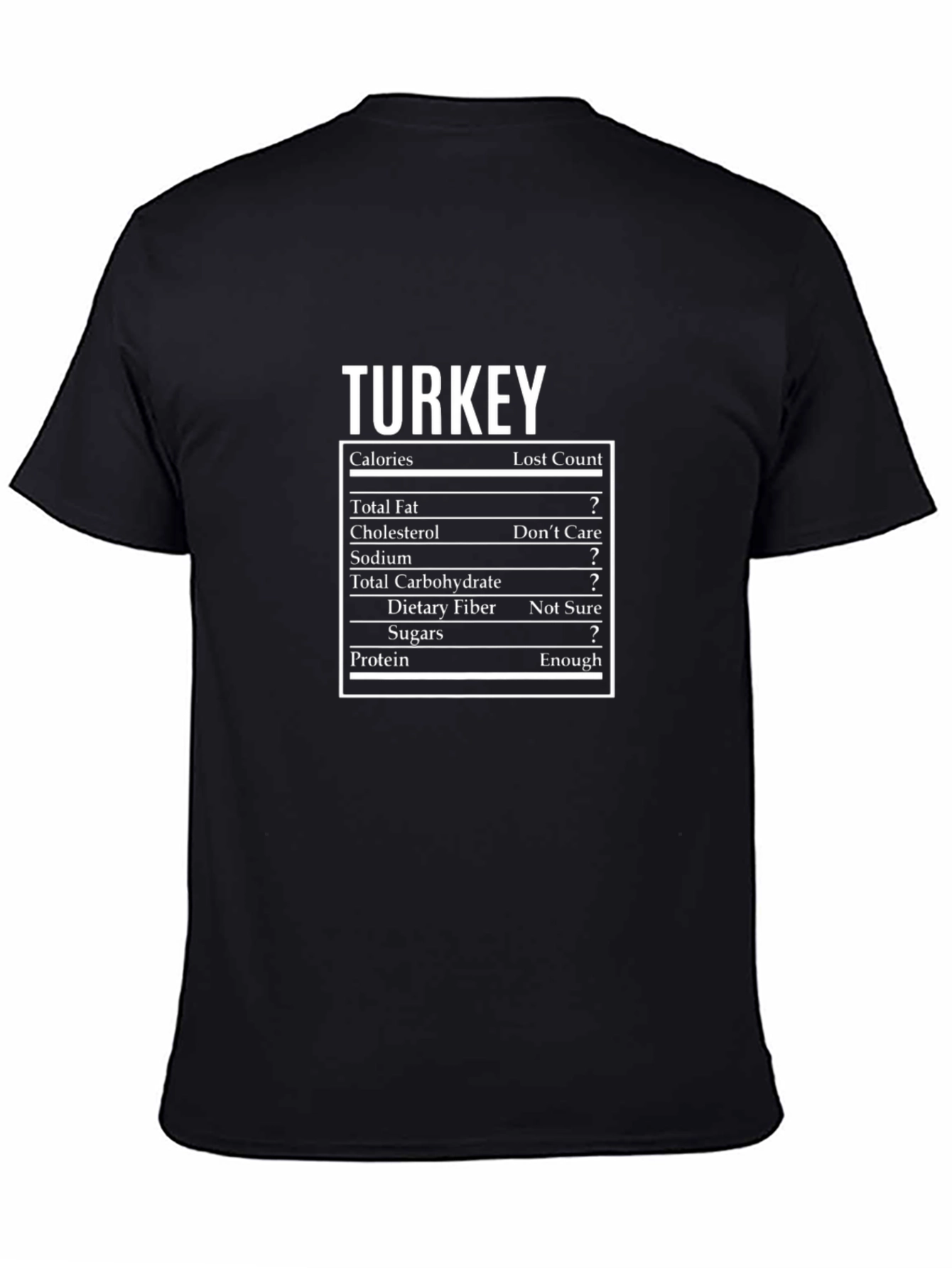 Turkey Nutrition Facts T-Shirt - Funny Thanksgiving Tee