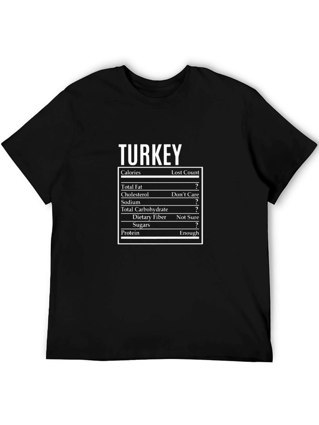 Turkey Nutrition Facts T-Shirt - Funny Thanksgiving Tee