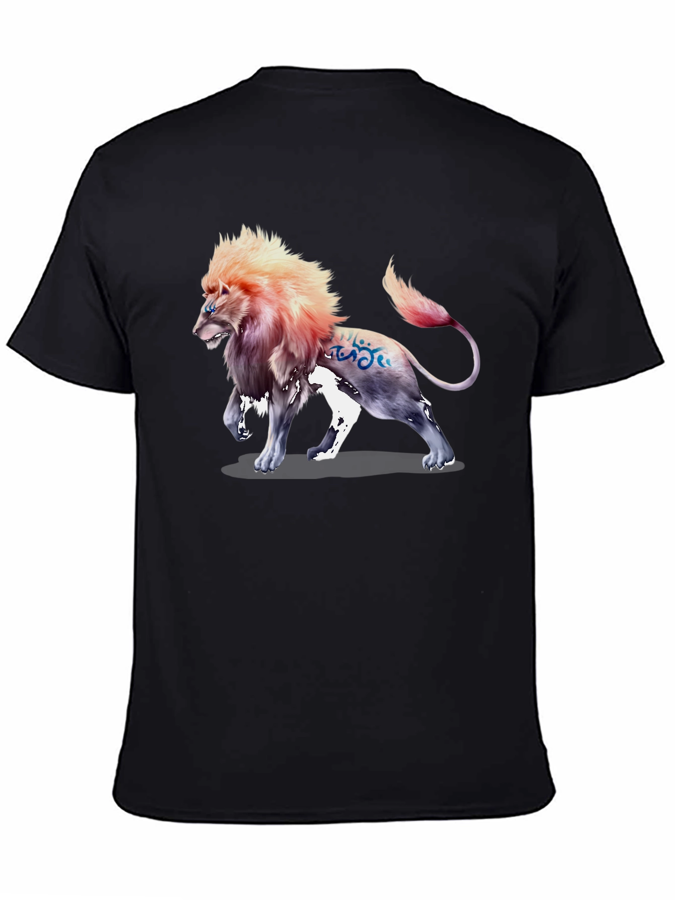 Lion Graphic Print Tee - Stylish Mens Black T-Shirt