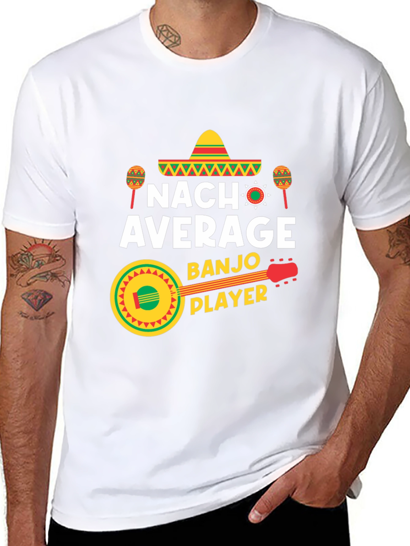 Nach Average Banjo Player Tee - Cinco de Mayo