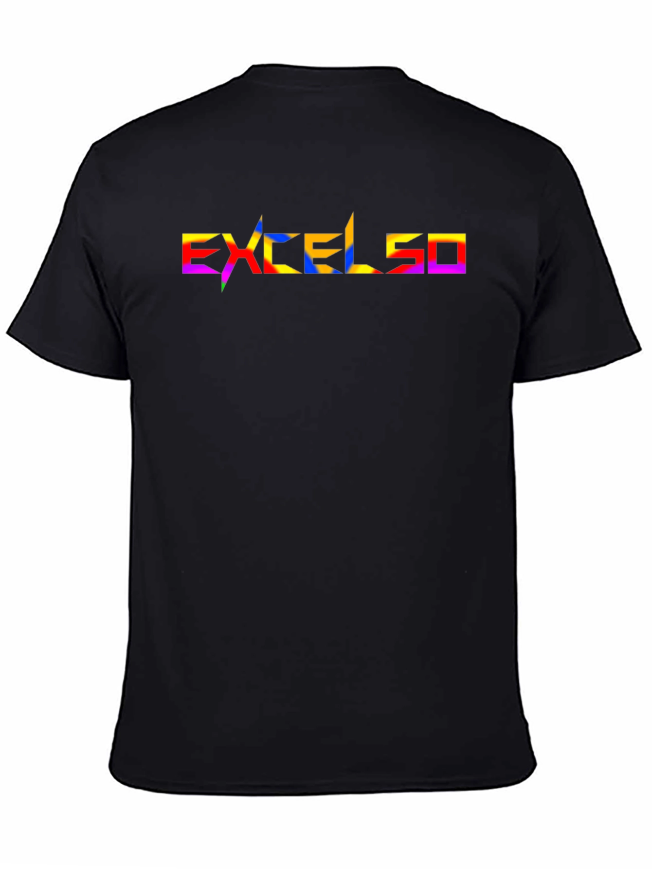 Excelsio Rainbow Graphic Tee - Stylish Black T-Shirt
