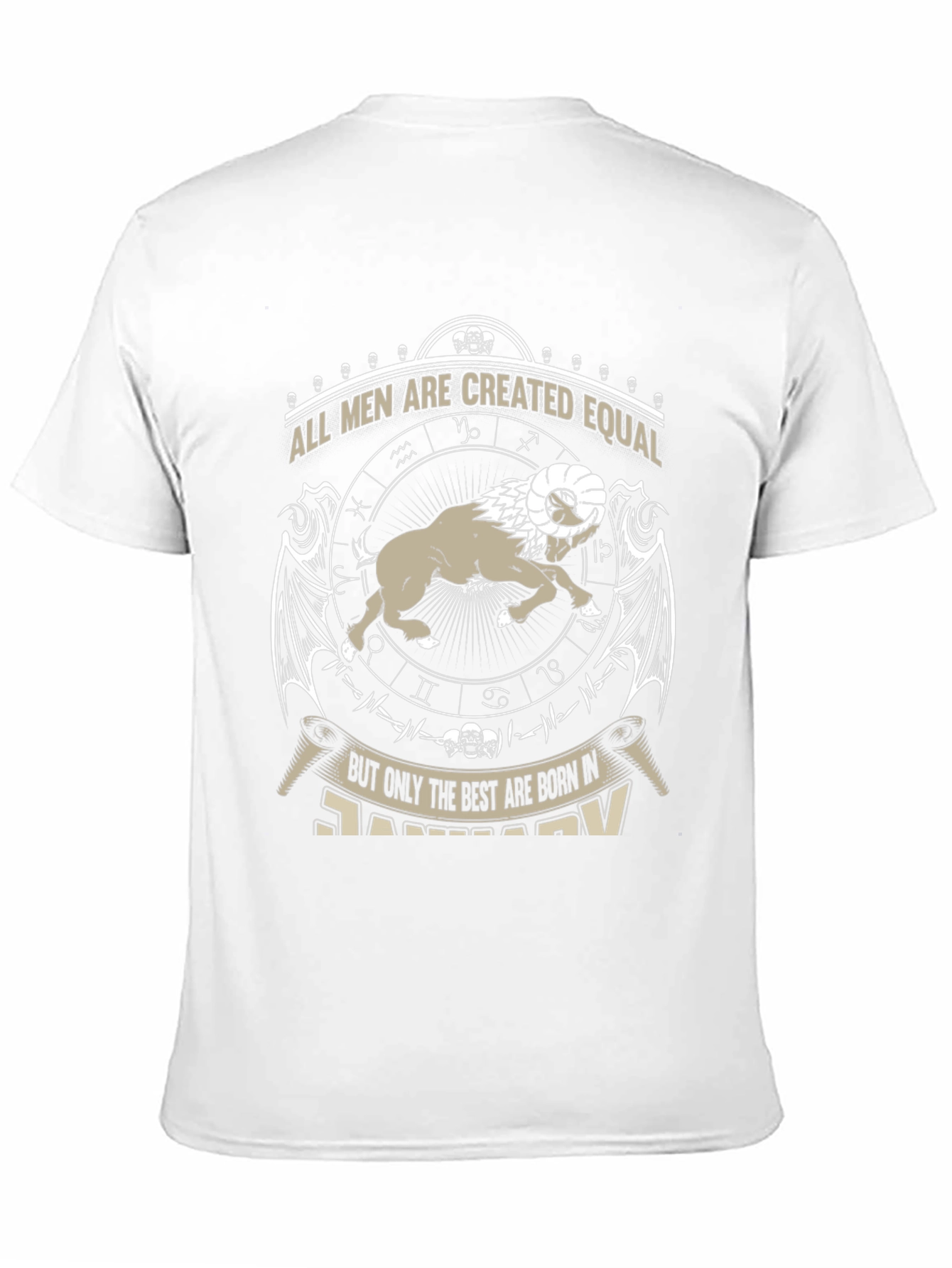 Mens All Men Are Created Equal January Zodiac T-Shirt