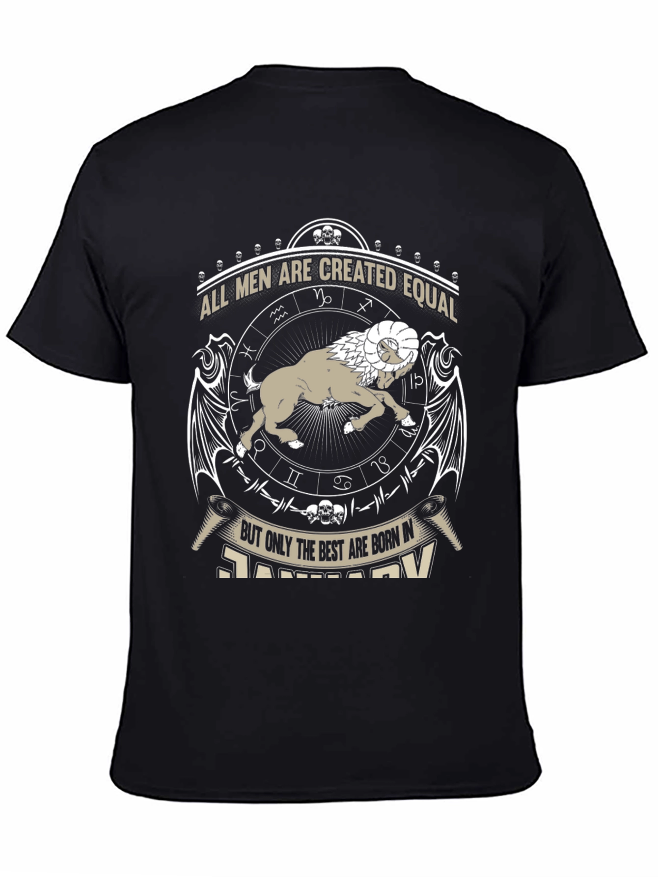Mens All Men Are Created Equal January Zodiac T-Shirt