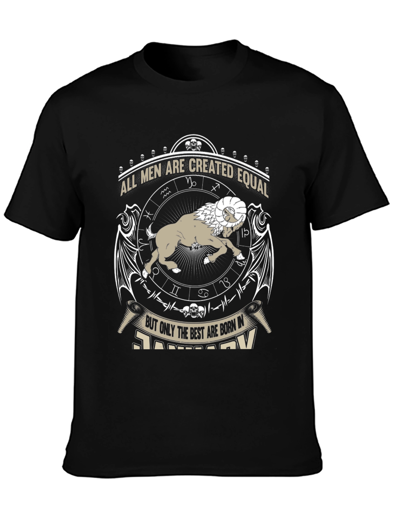 Mens All Men Are Created Equal January Zodiac T-Shirt
