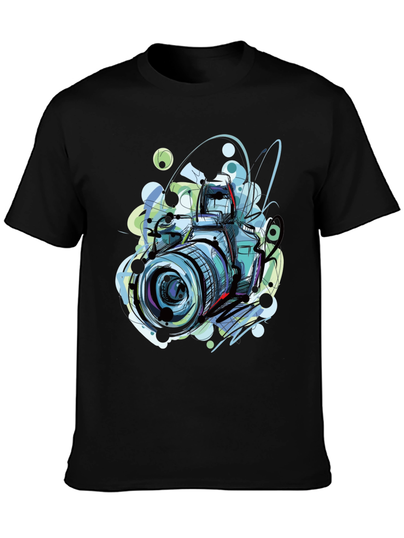 Camera Art Graphic T-Shirt - Black