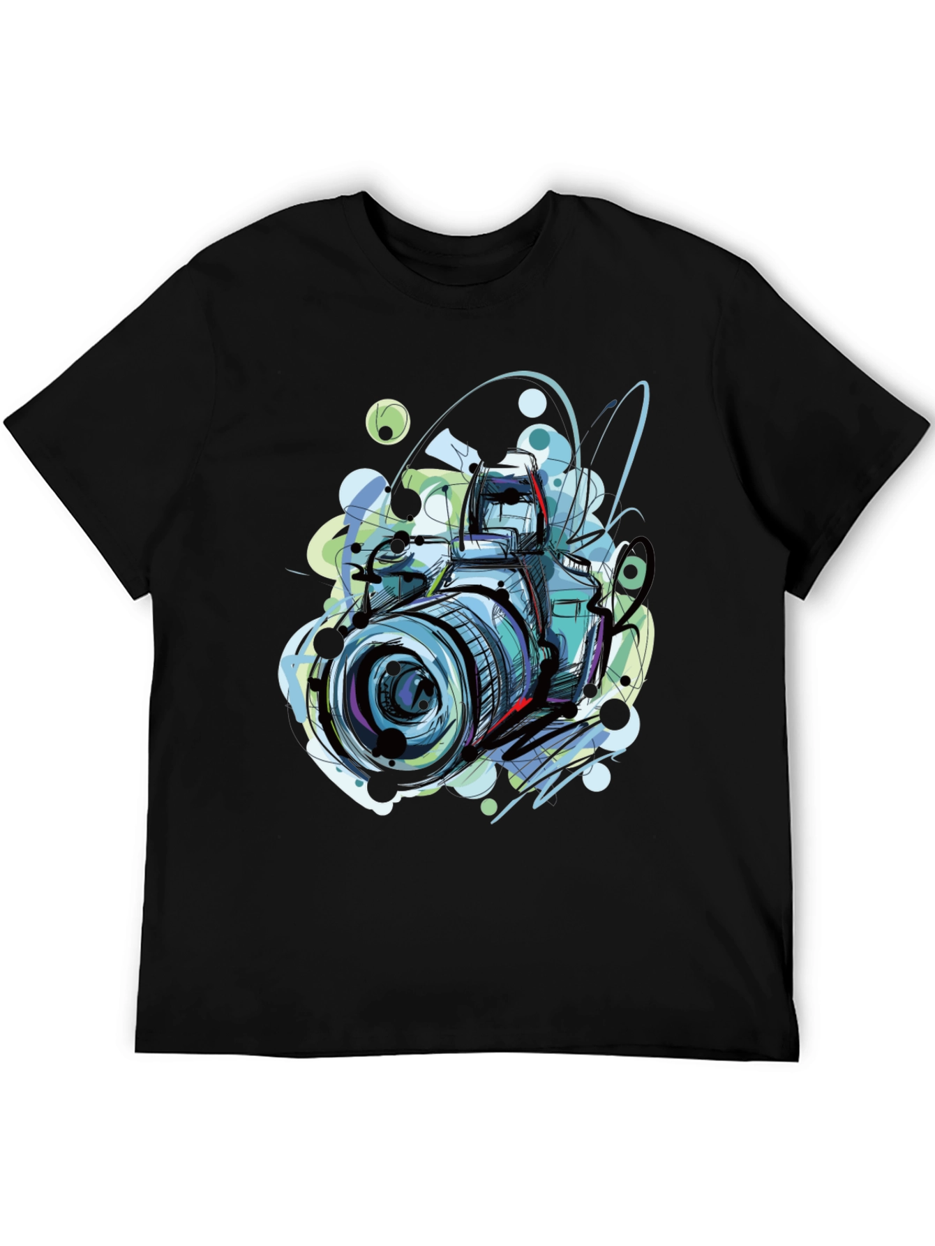 Camera Art Graphic T-Shirt - Black