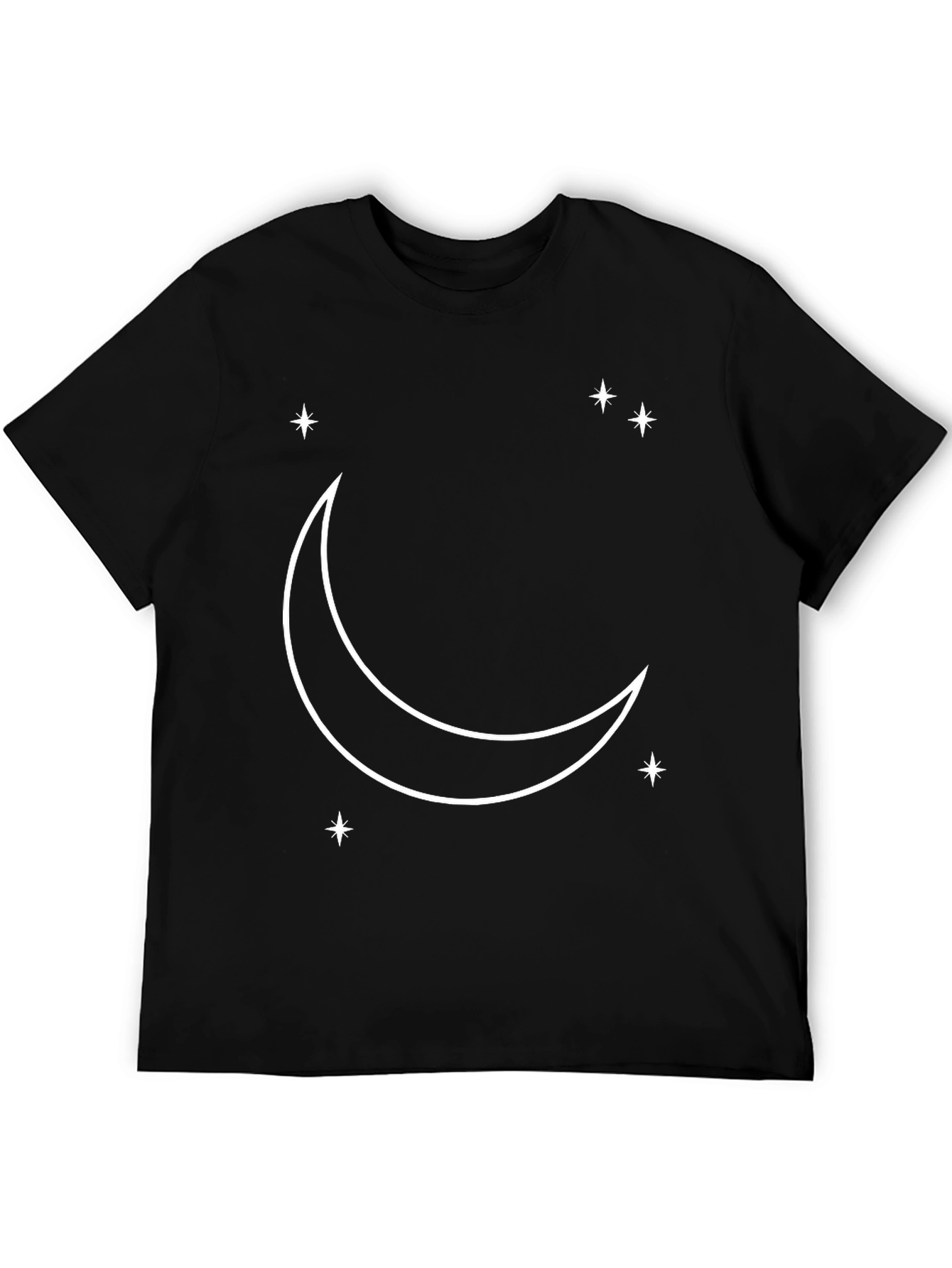 Celestial Moon & Stars Black Graphic Tee