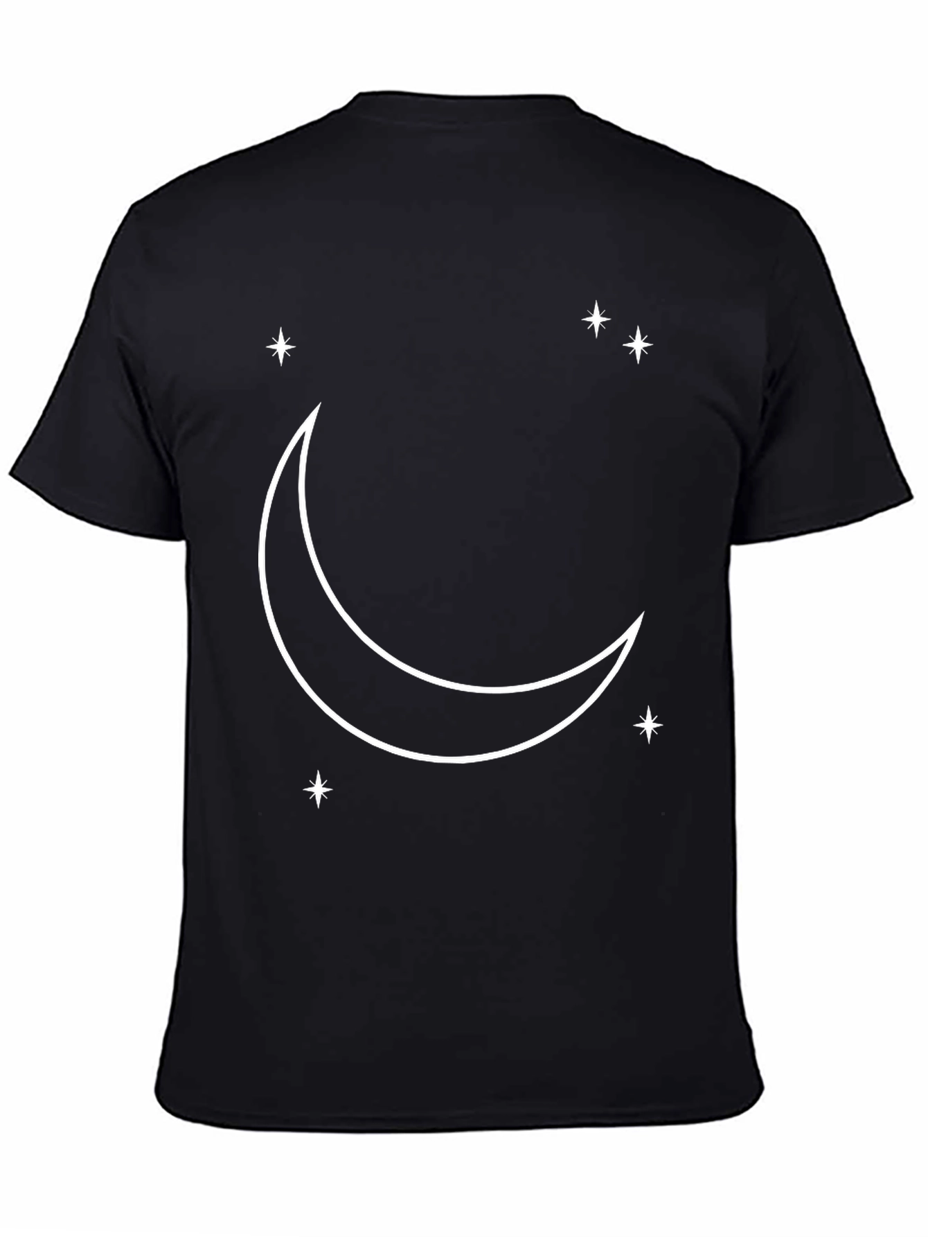 Celestial Moon & Stars Black Graphic Tee