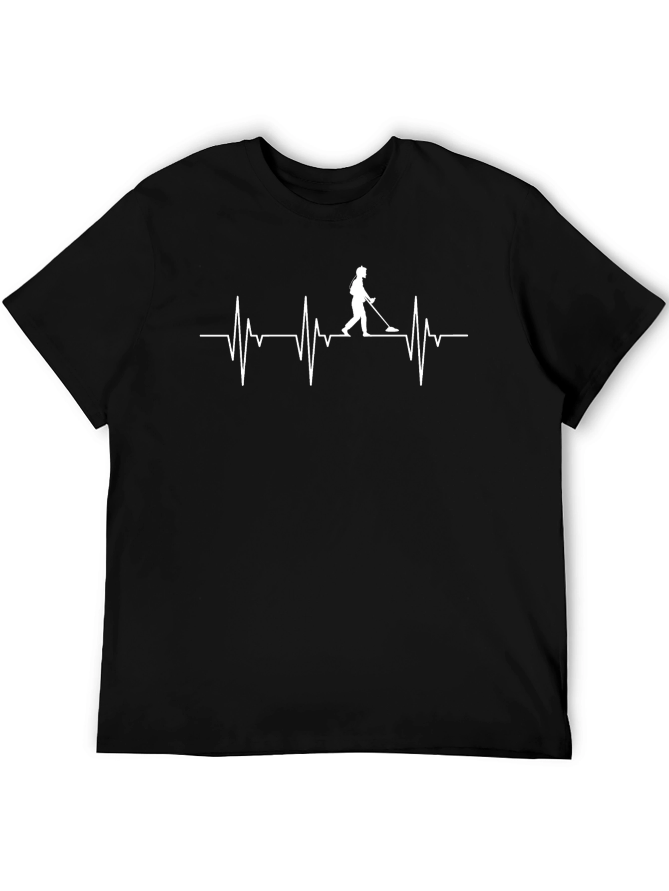 Metal Detecting Heartbeat T-Shirt - Black