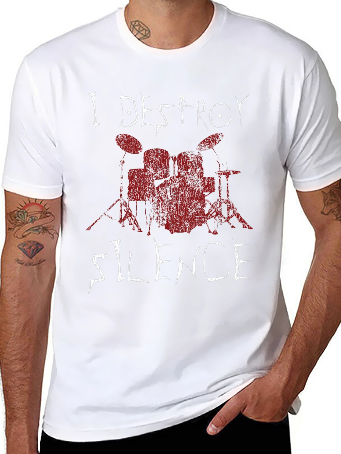 I Destroy Silence Drummer T-Shirt - Black