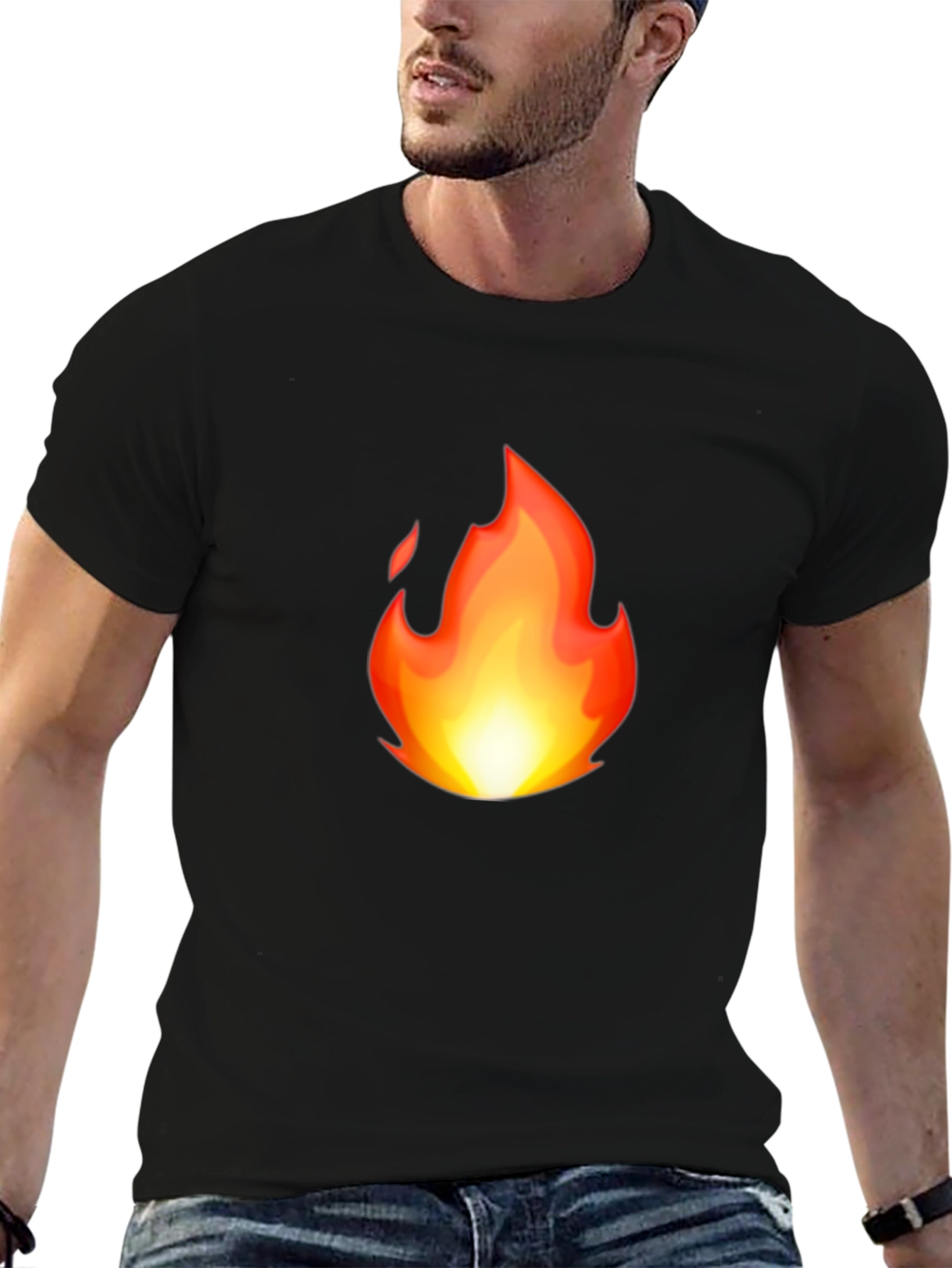 Fiery Black T-Shirt - Bold Graphic Tee