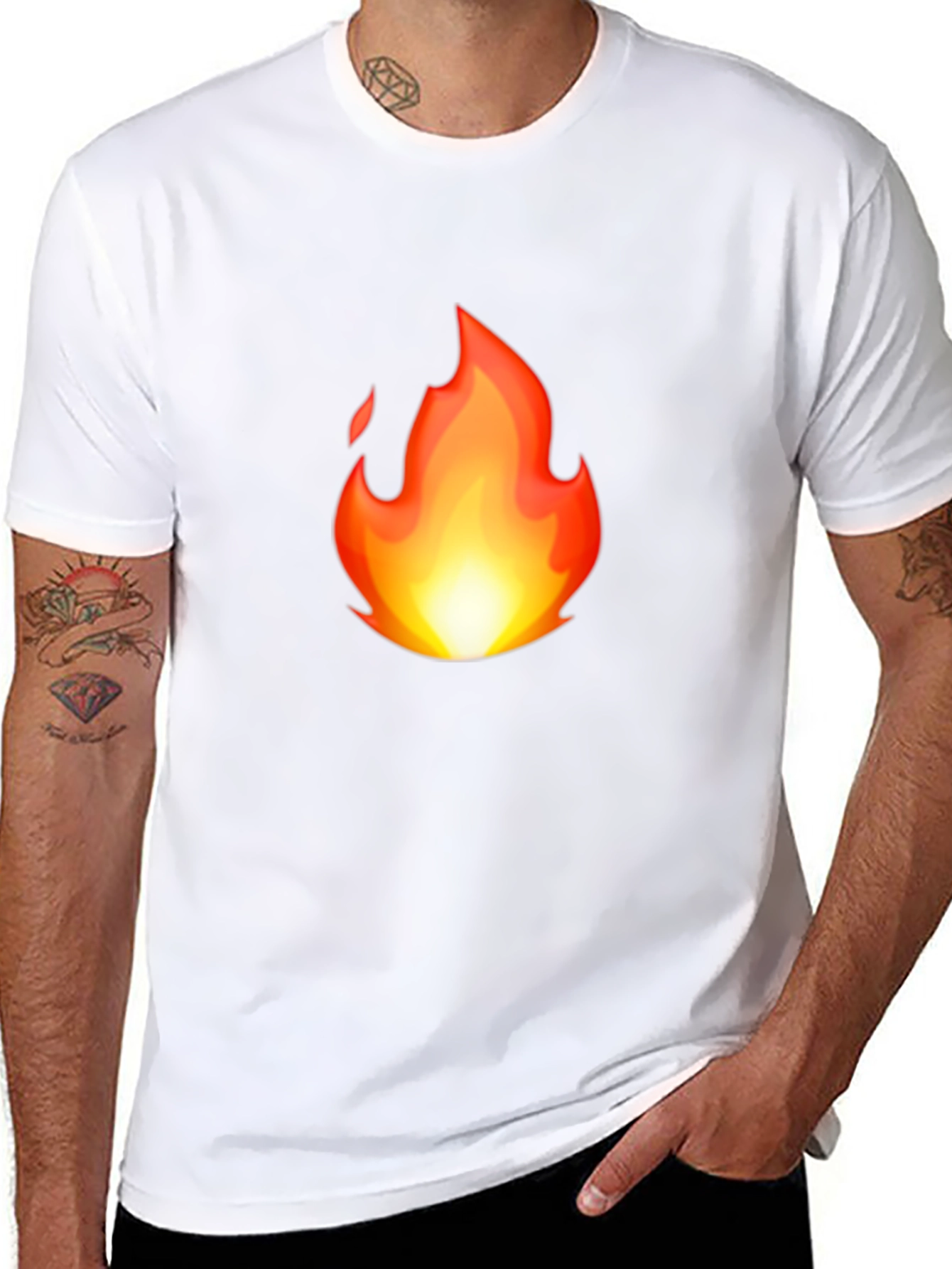 Fiery Black T-Shirt - Bold Graphic Tee