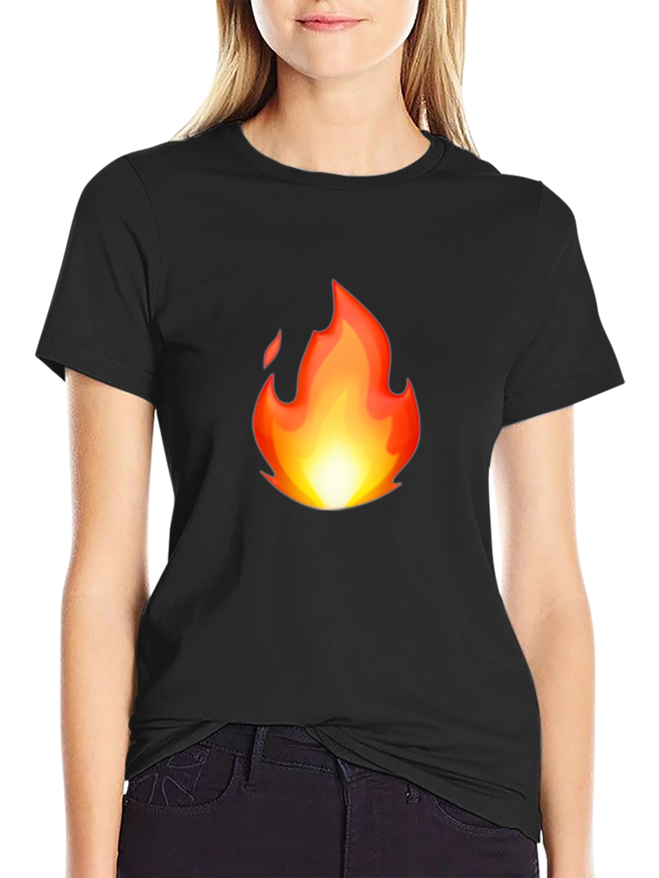 Fiery Black T-Shirt - Bold Graphic Tee