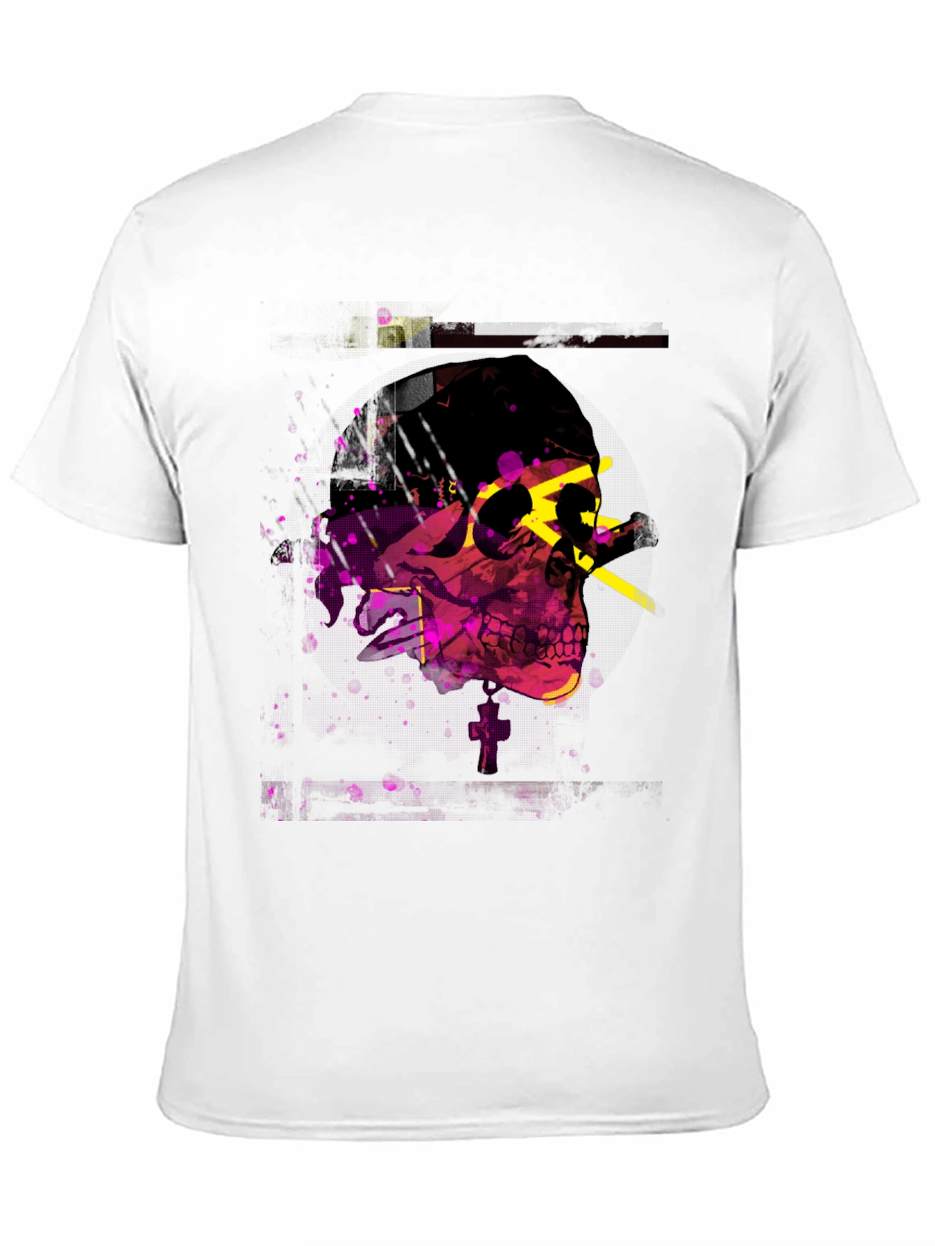 Edgy Skull Graphic Print Mens Black T-Shirt