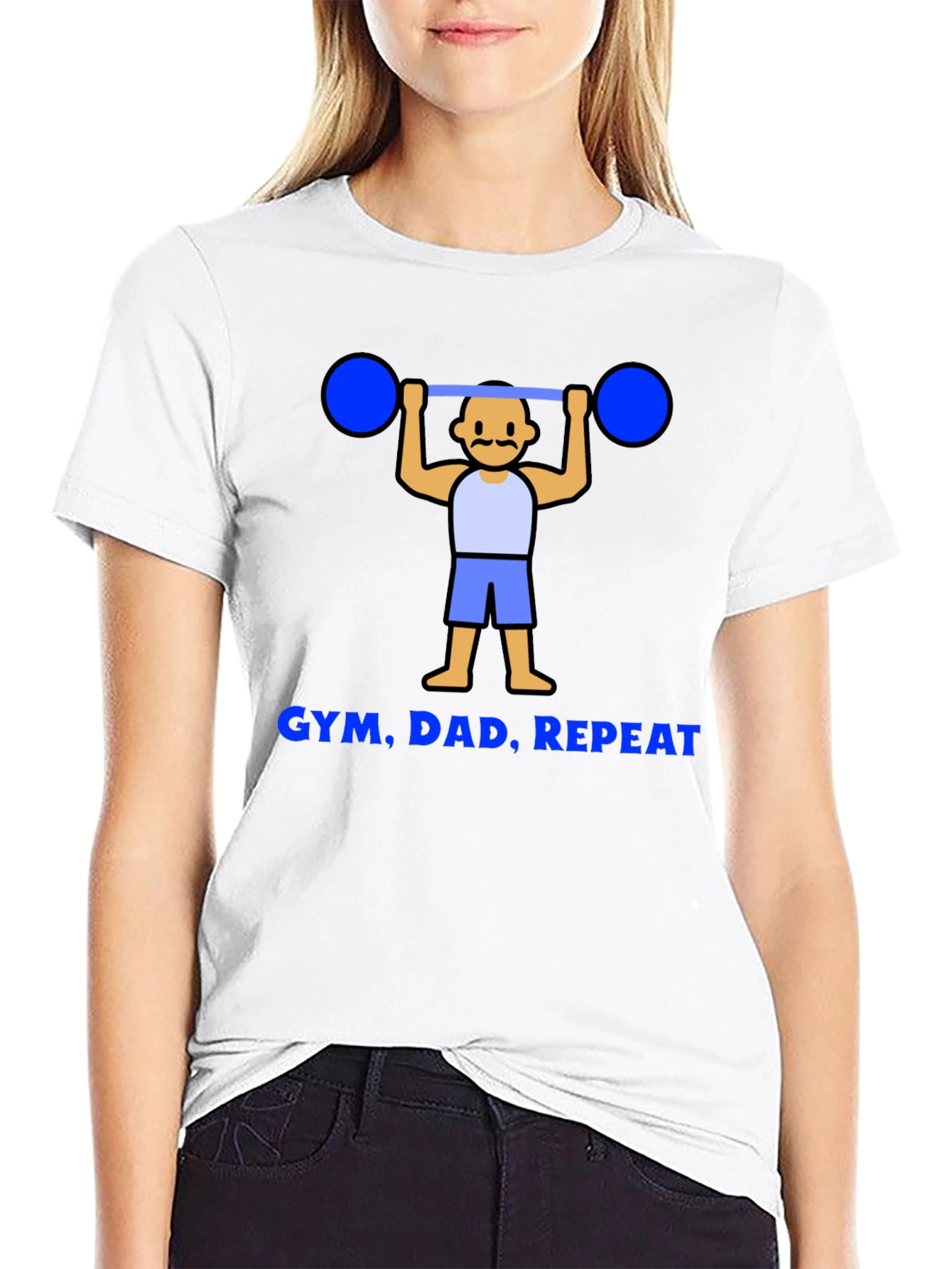 Gym Dad Repeat Graphic Tee - Black
