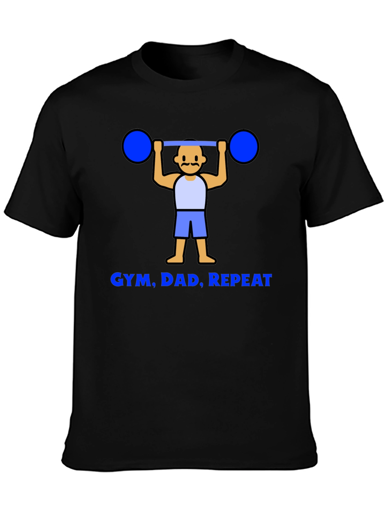 Gym Dad Repeat Graphic Tee - Black