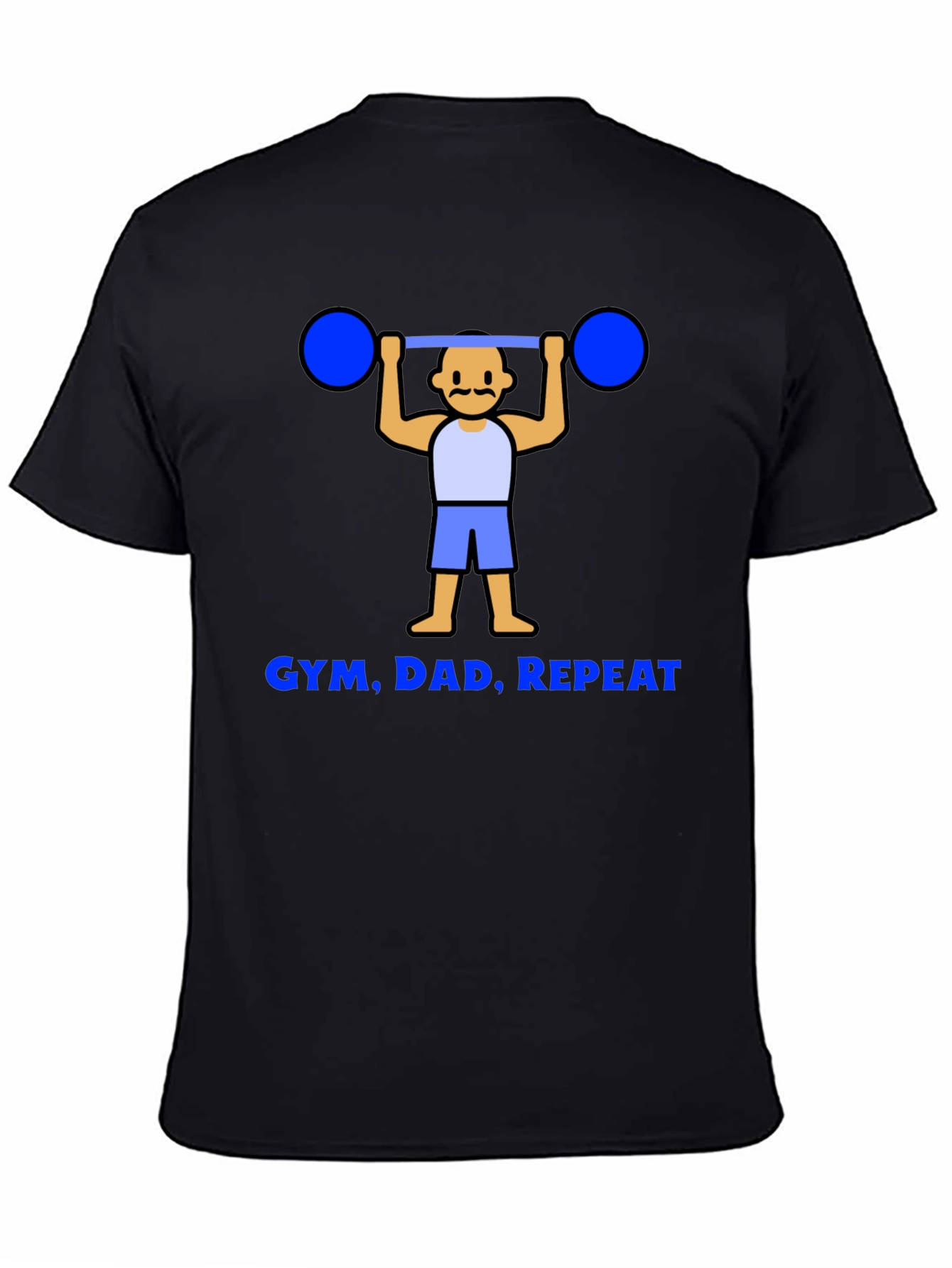 Gym Dad Repeat Graphic Tee - Black