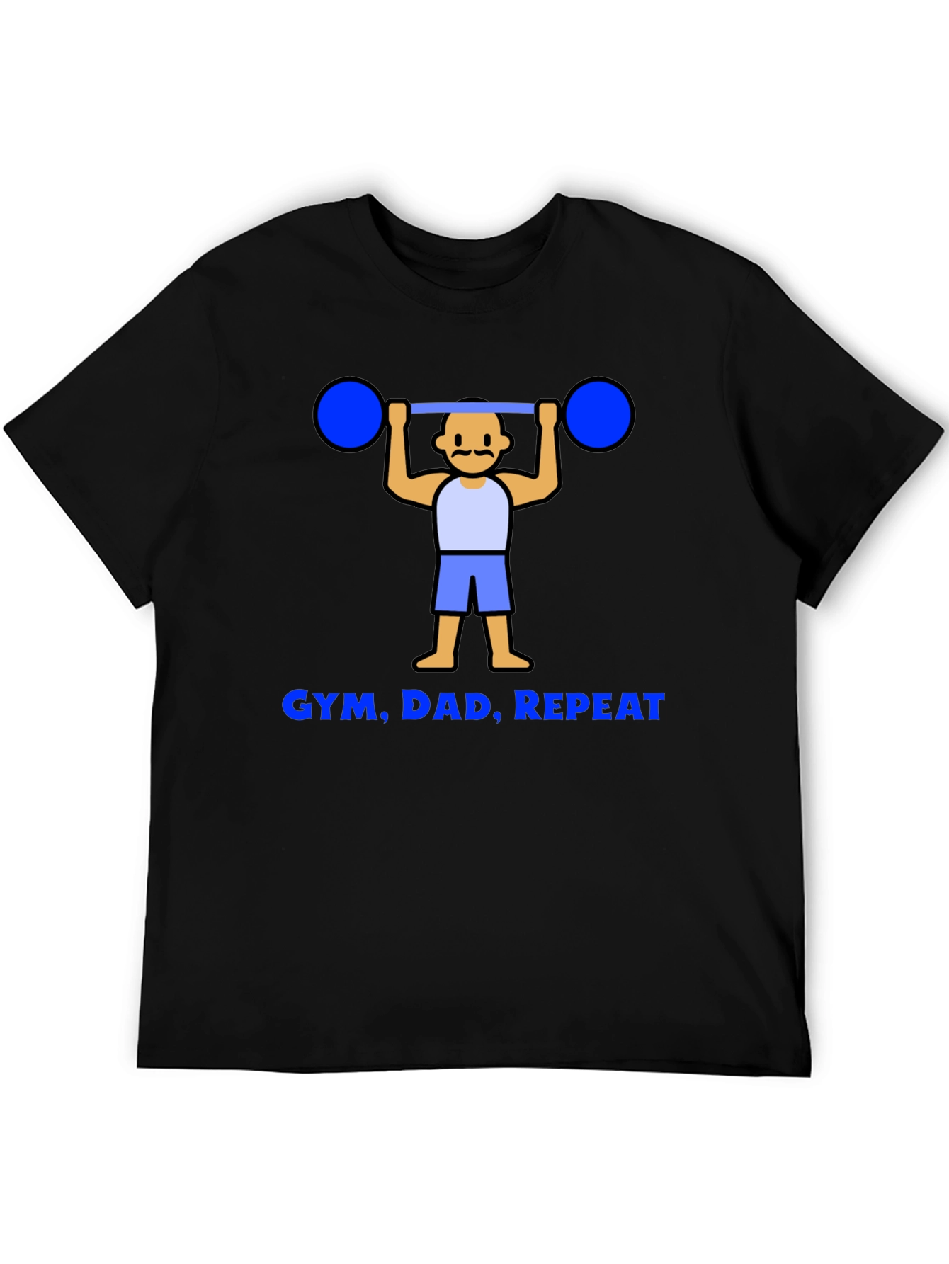 Gym Dad Repeat Graphic Tee - Black