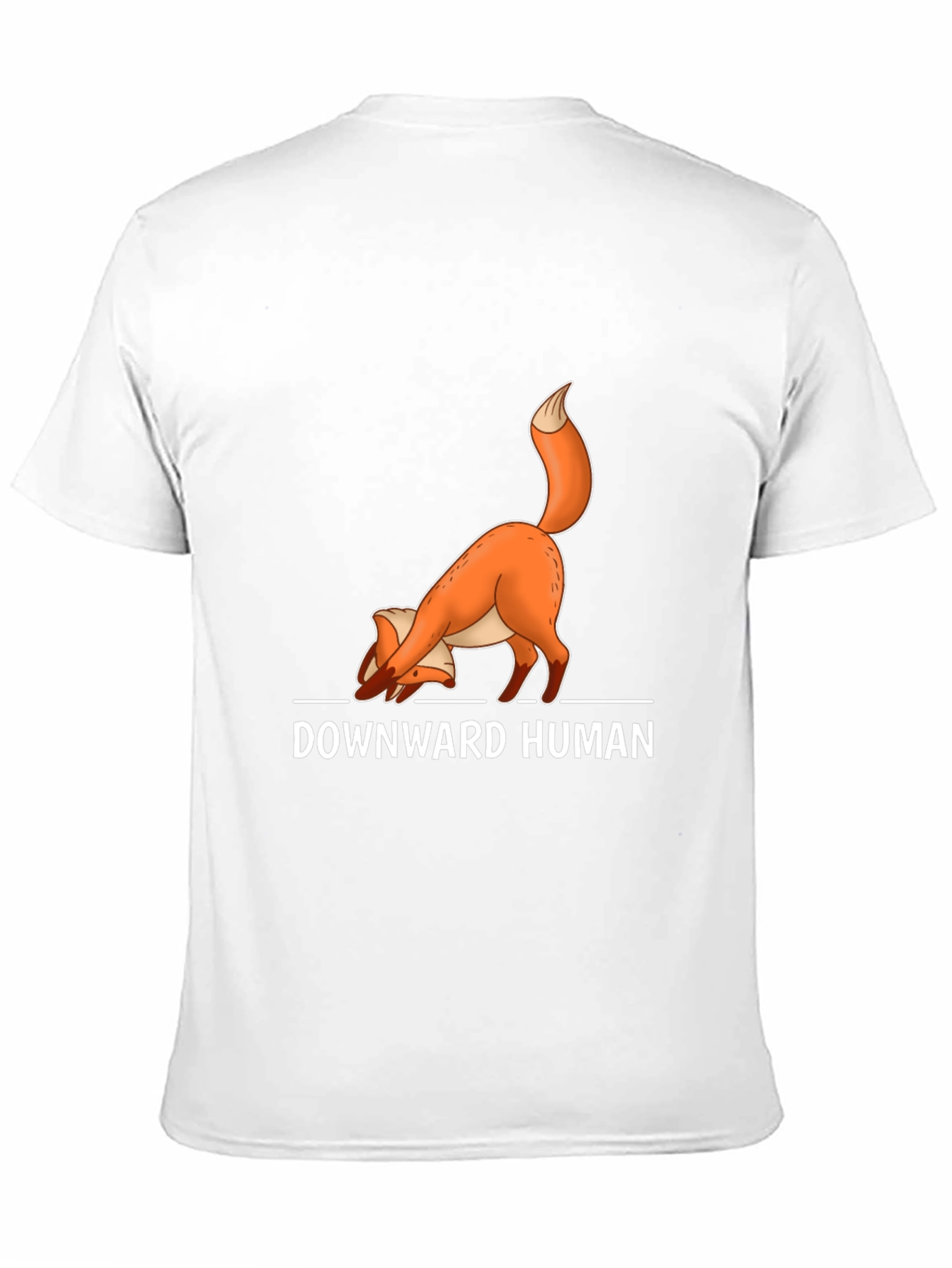 Downward Human Fox Yoga Black T-Shirt
