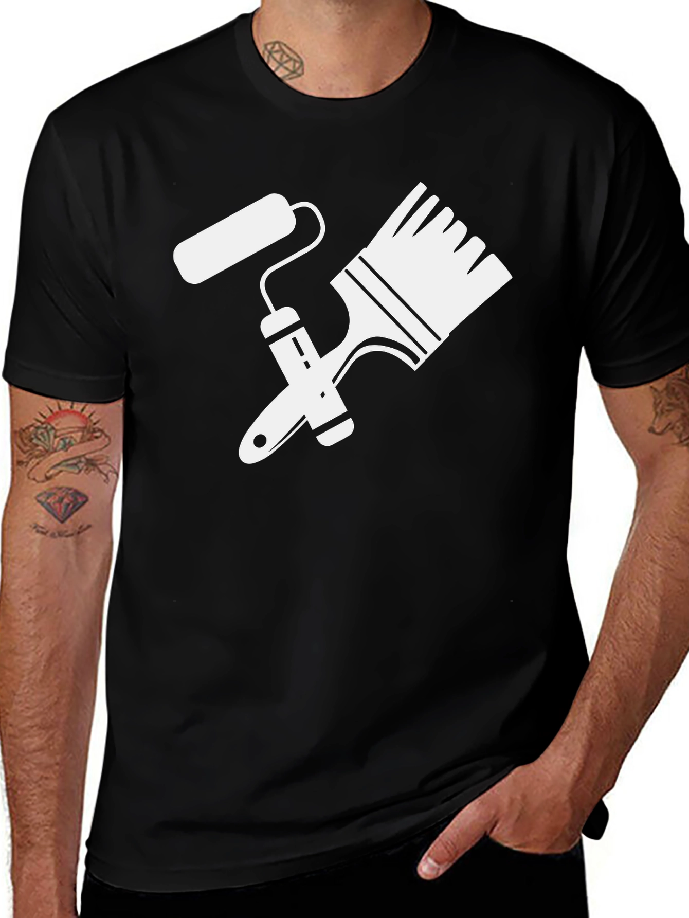 Painters Tee: Brush & Roller Graphic Shirt