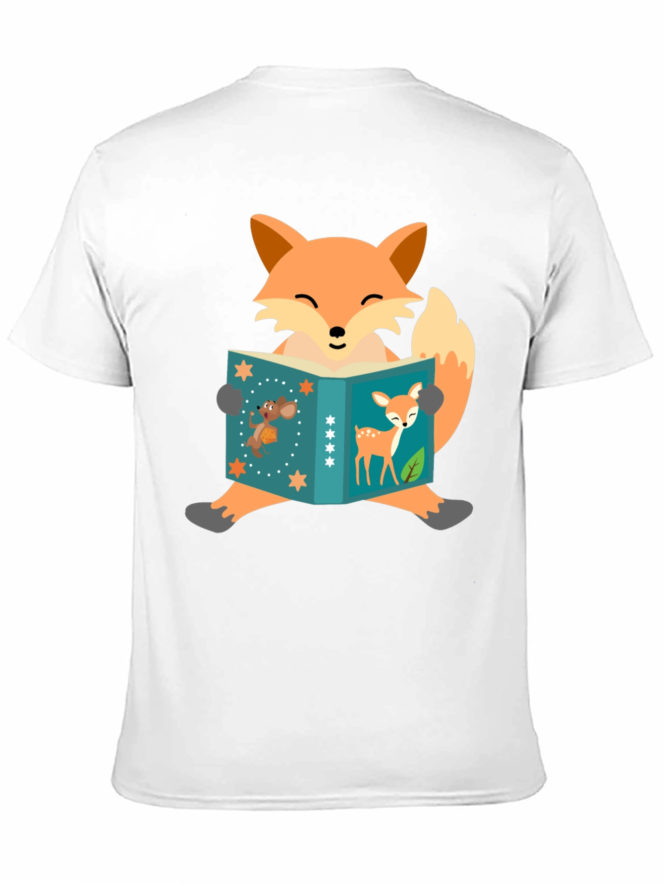 Fox Reading Book T-Shirt - Fun Animal Design