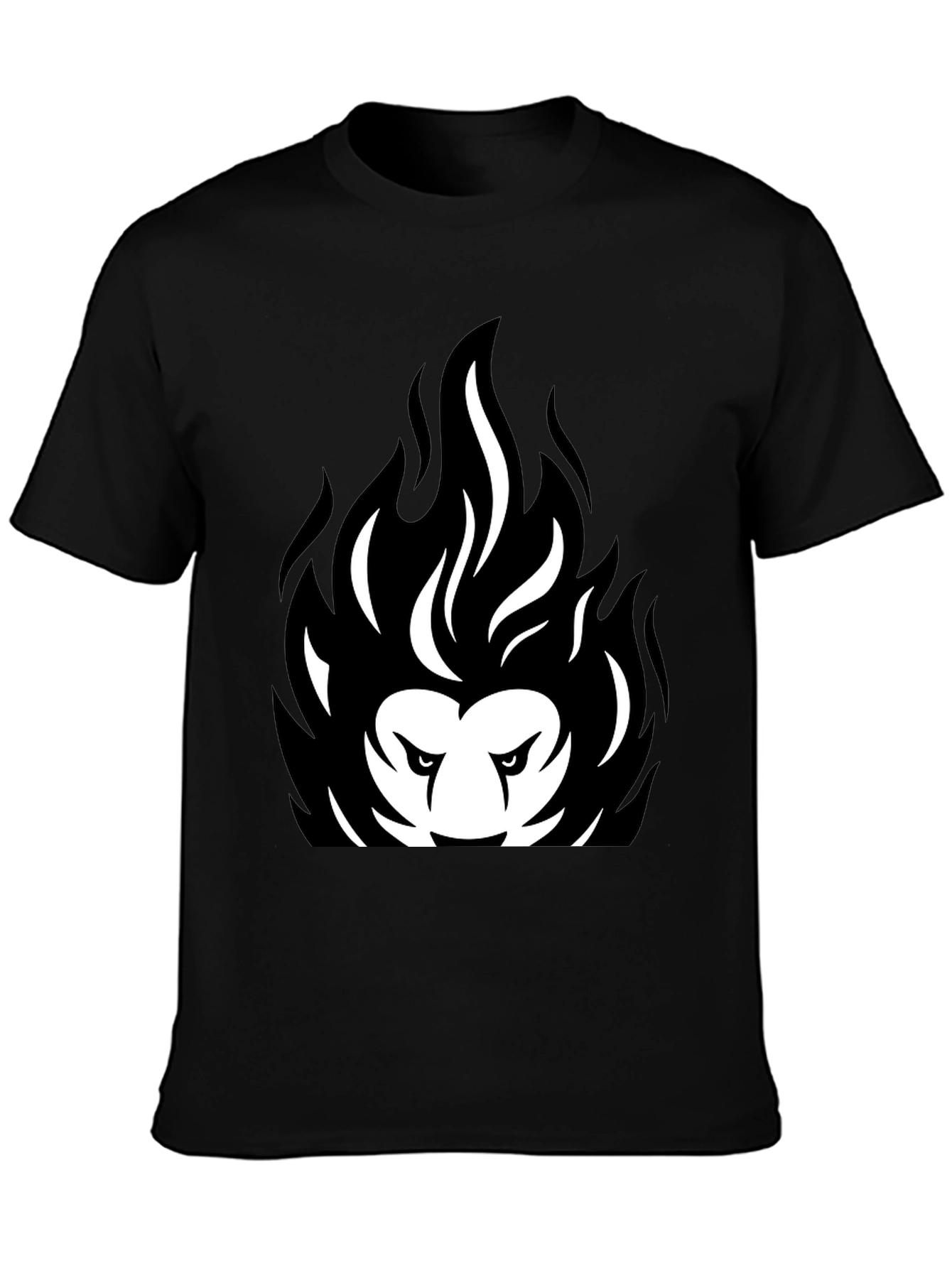 Fiery Lion Black Graphic Tee
