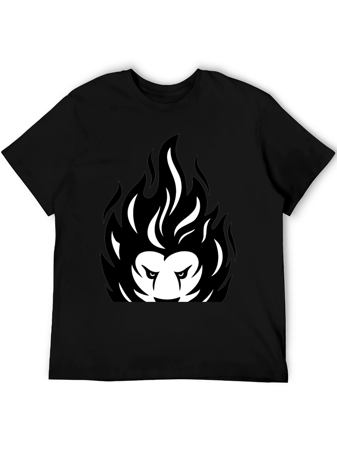 Fiery Lion Black Graphic Tee