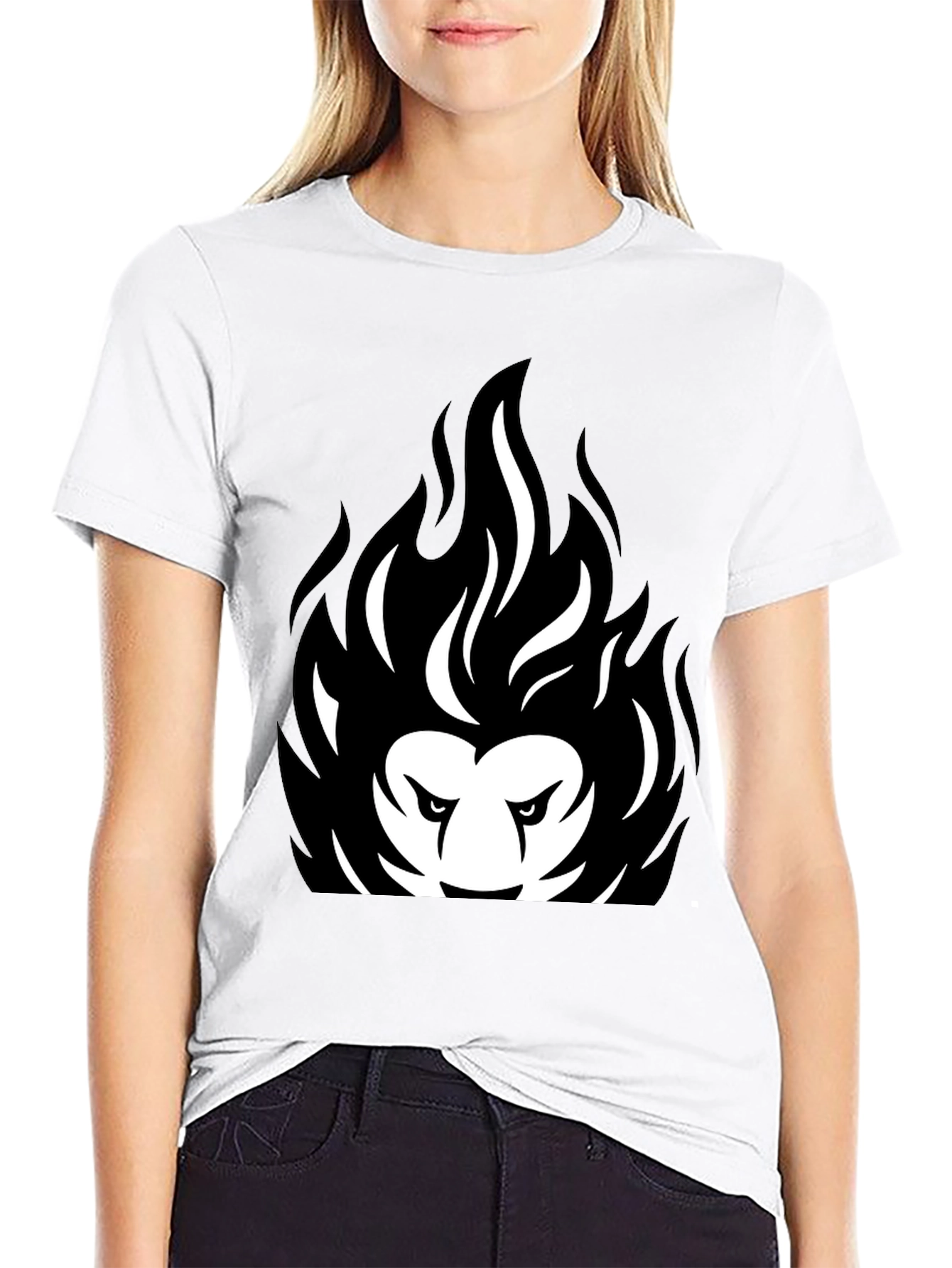 Fiery Lion Black Graphic Tee