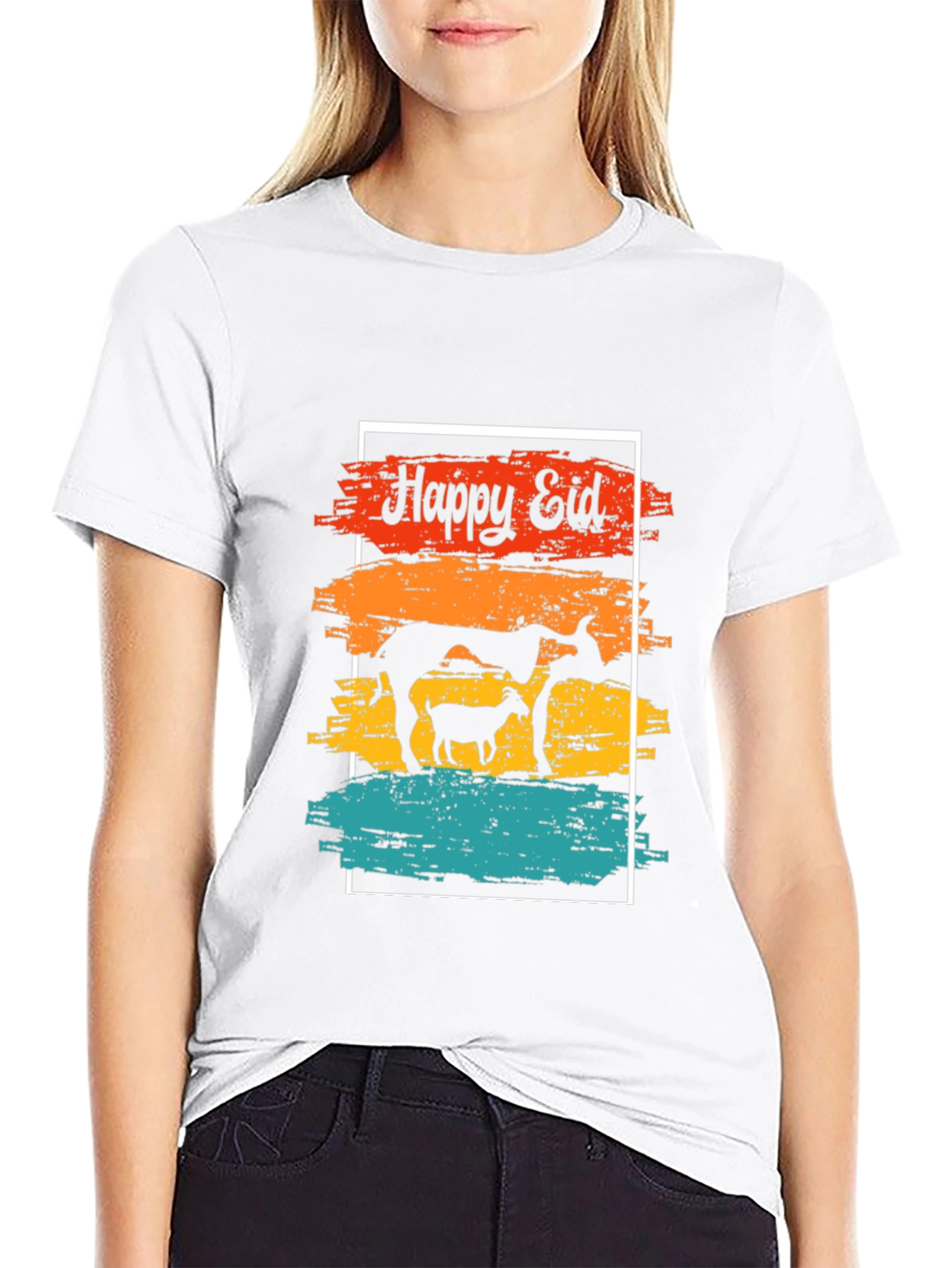 Happy Eid T-Shirt - Mens Black Graphic Tee