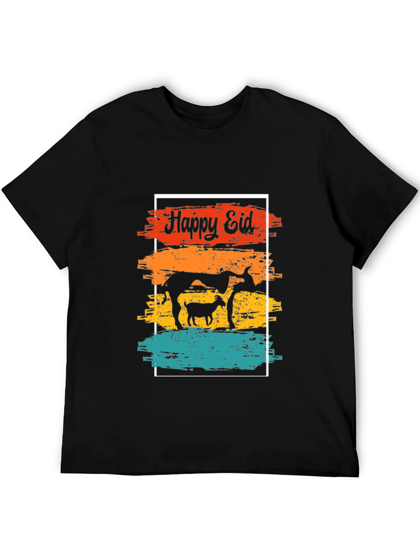Happy Eid T-Shirt - Mens Black Graphic Tee
