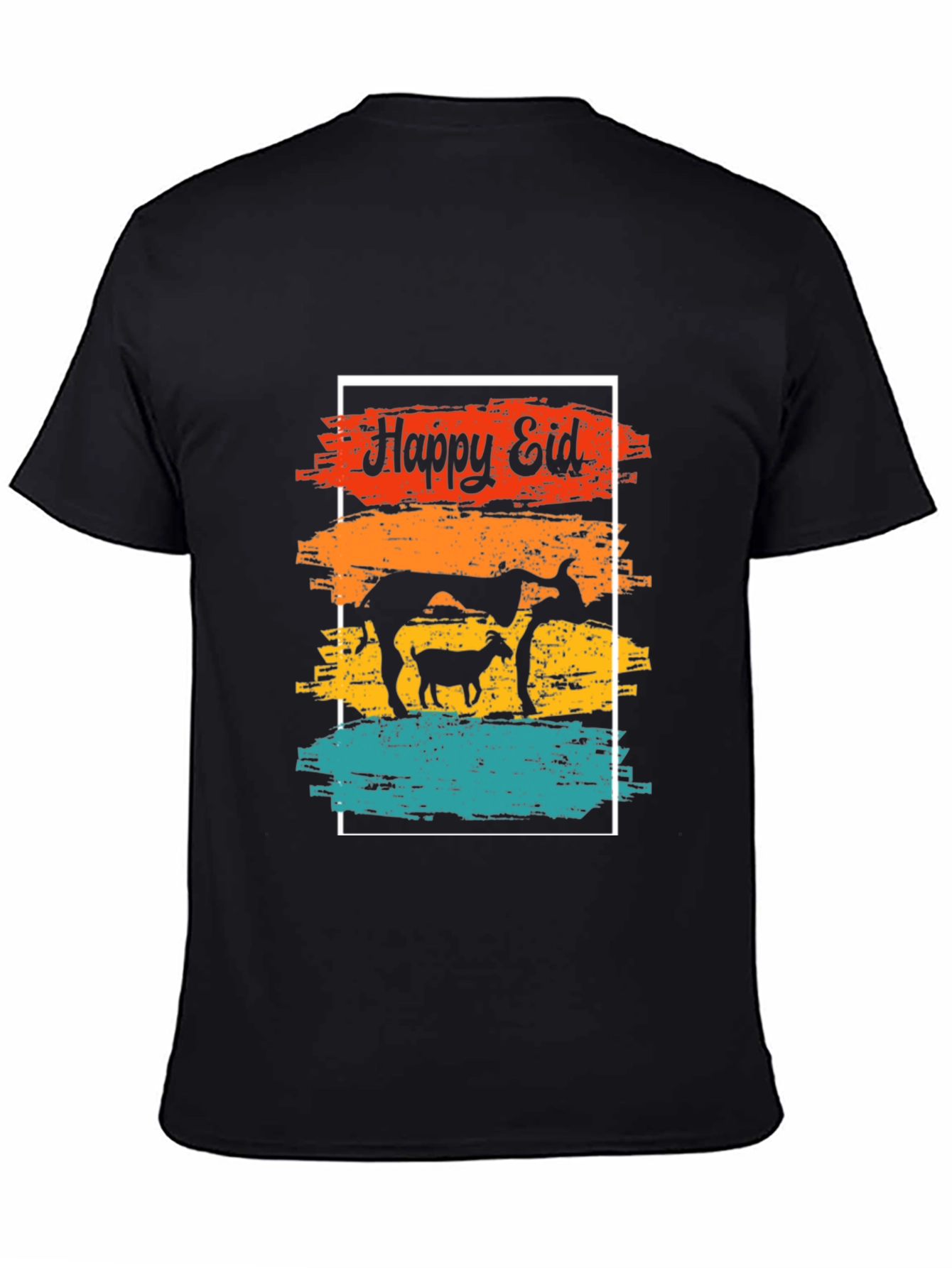 Happy Eid T-Shirt - Mens Black Graphic Tee