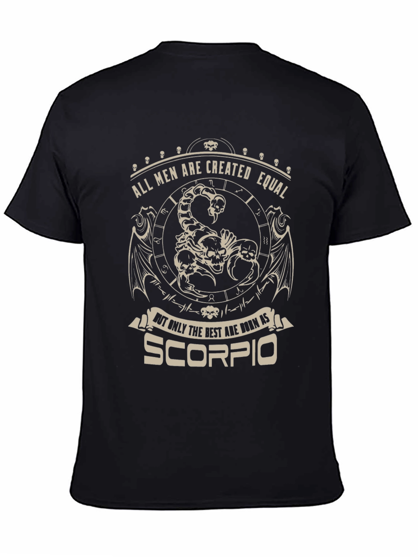 Scorpio Zodiac Graphic Print Black T-Shirt