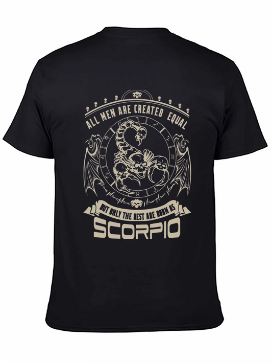 Scorpio Zodiac Graphic Print Black T-Shirt