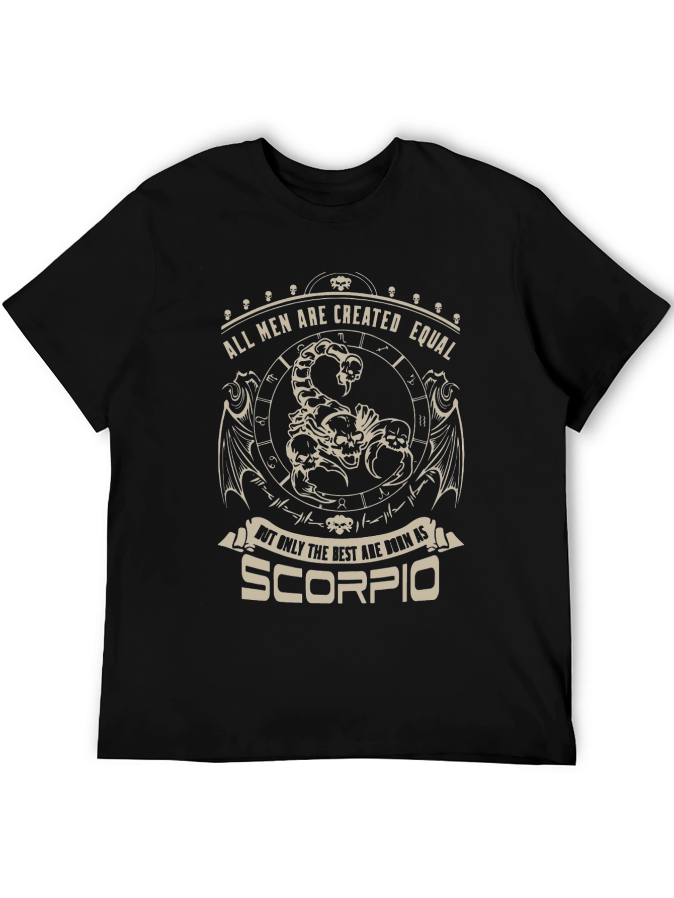 Scorpio Zodiac Graphic Print Black T-Shirt
