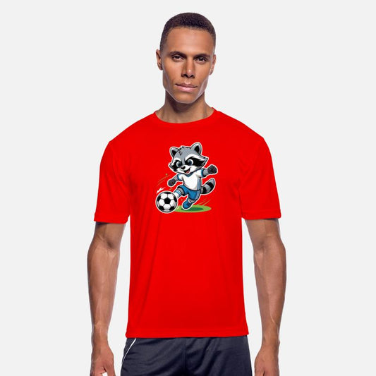 Raccoon Soccer Player Illustration