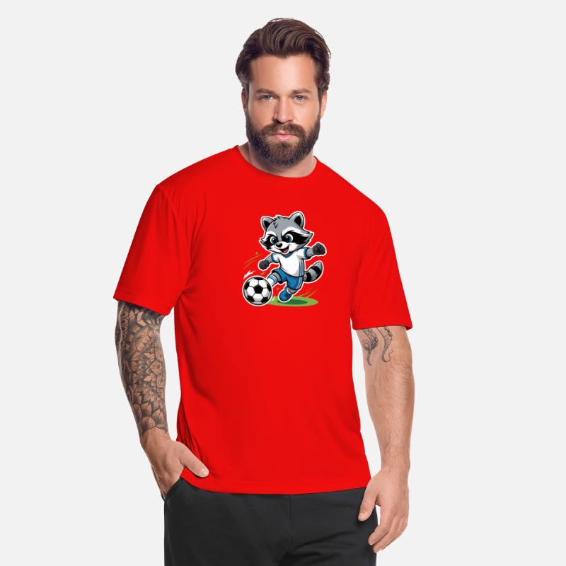Raccoon Soccer Player Illustration