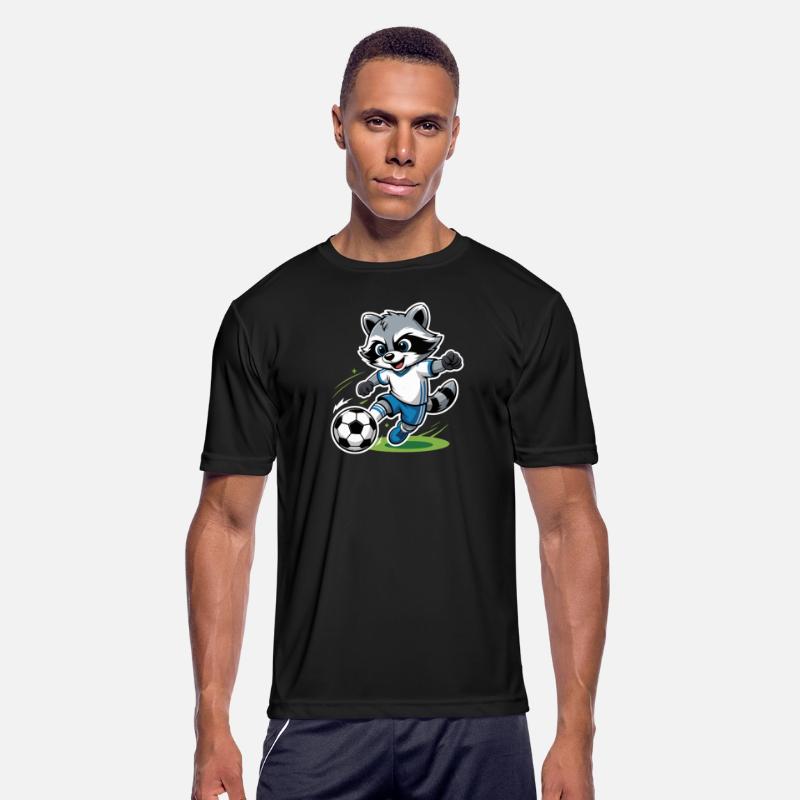 Raccoon Soccer Player Illustration