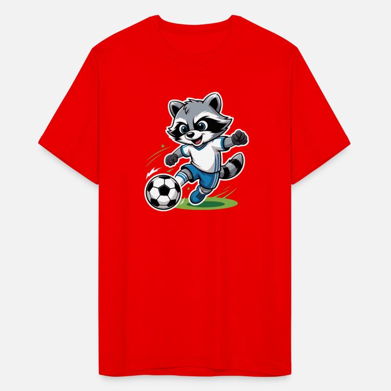 Raccoon Soccer Player Illustration