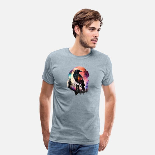 Raven watercolor water color forest animal