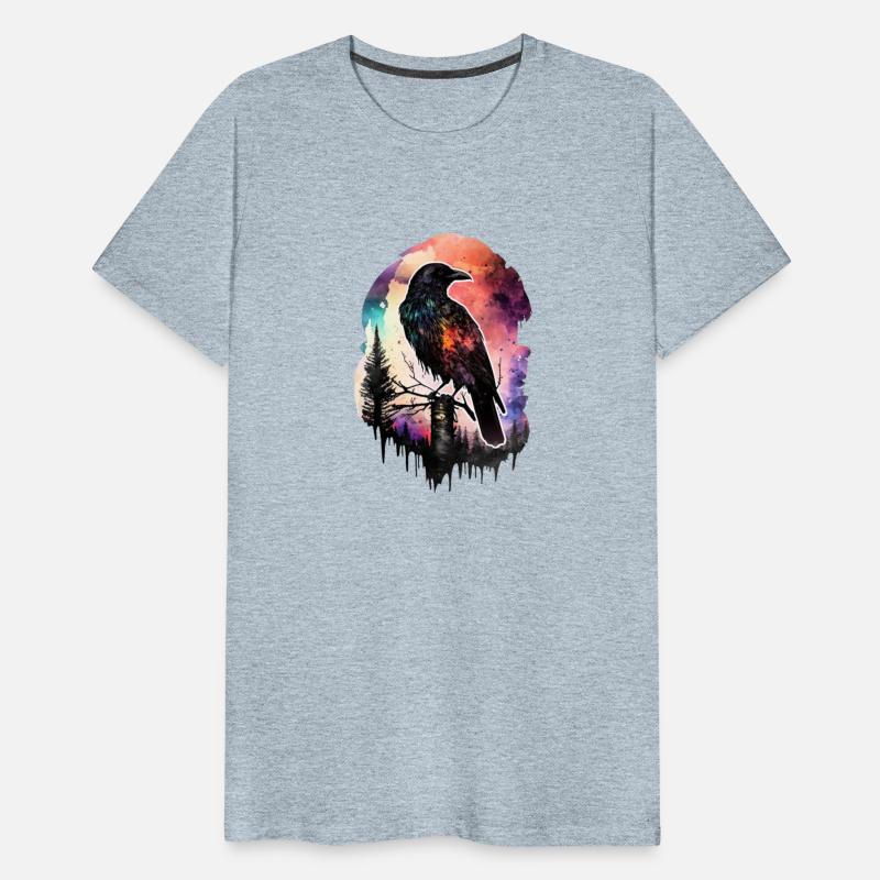 Raven watercolor water color forest animal