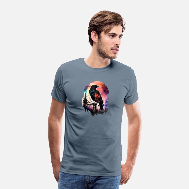 Raven watercolor water color forest animal