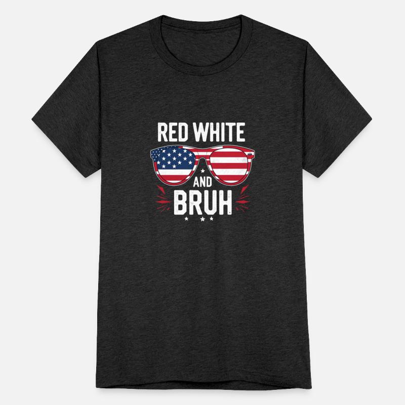 Red White And Bruh Funny 4th of July Patriotic Boy